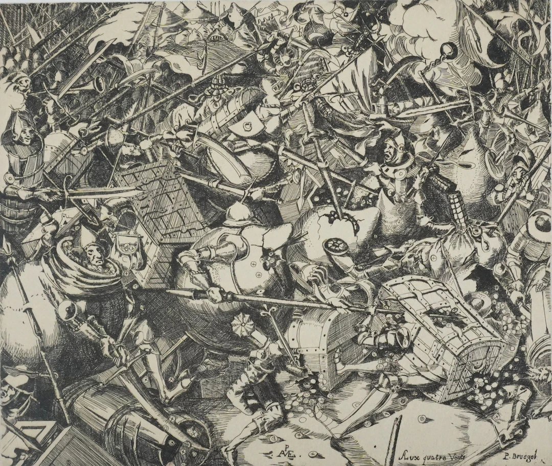 Pieter BRUEGHEL L’ANCIEN : La Bataille des sacs d’argent et des coffres-forts