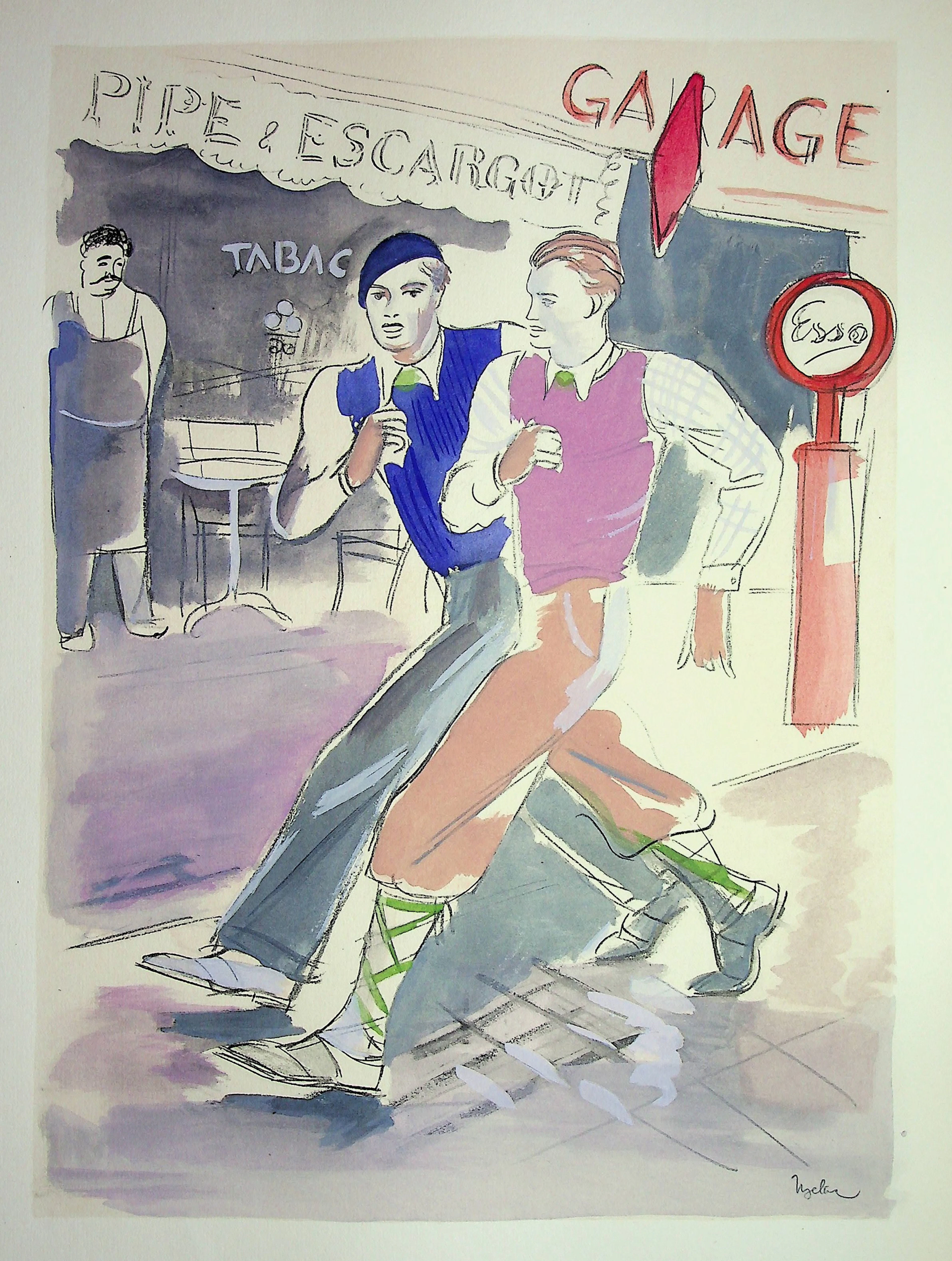 Milivoj UZELAC - La marche - Lithographie originale signée