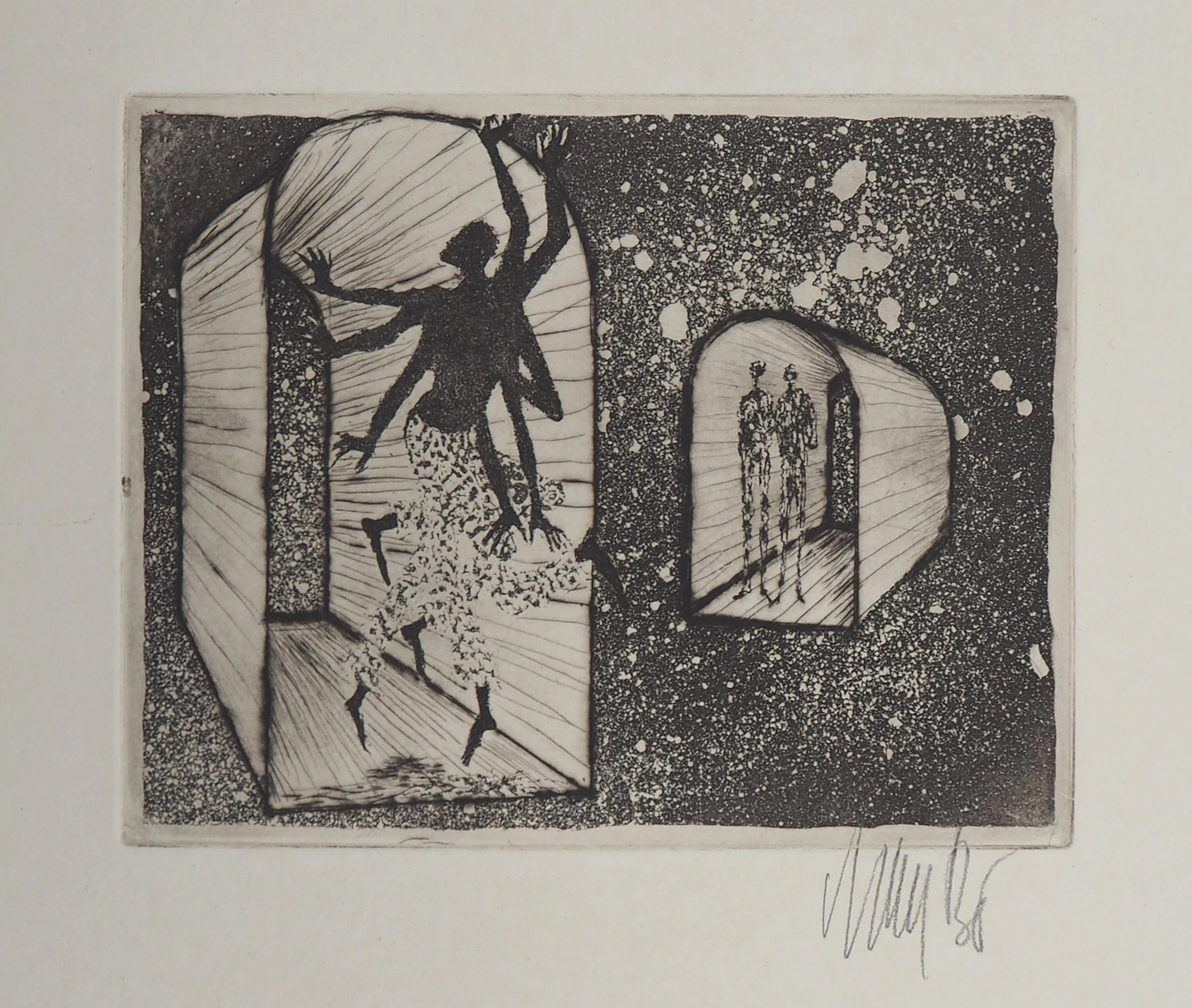 Lars BO : Durga dans l’espace - Gravure originale signée au crayon