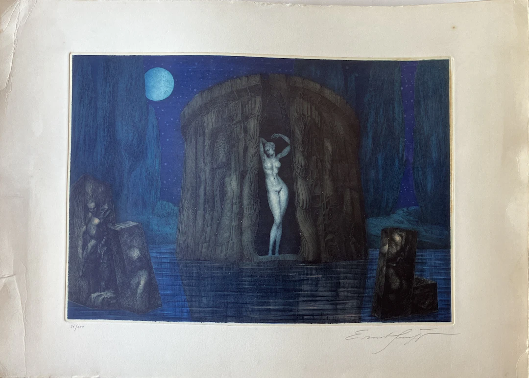 Ernst FUCHS - "La naissance de Vénus", gravure