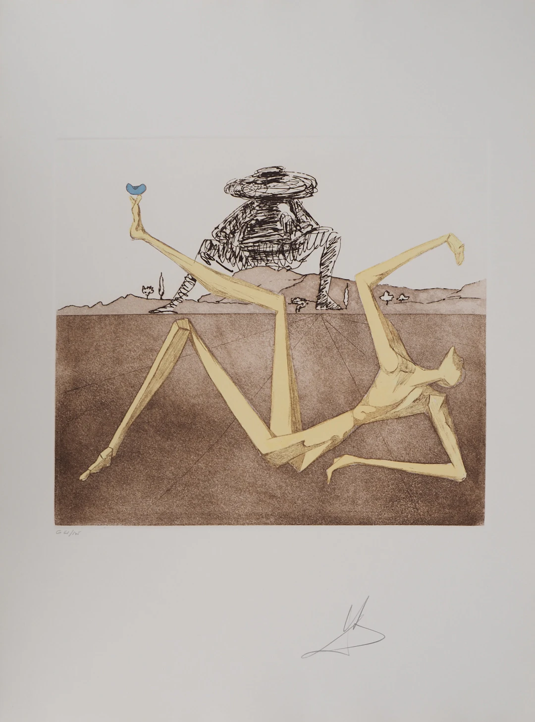 Salvador DALI : Don Quichotte, Le Coeur de la Folie, Gravure originale signée