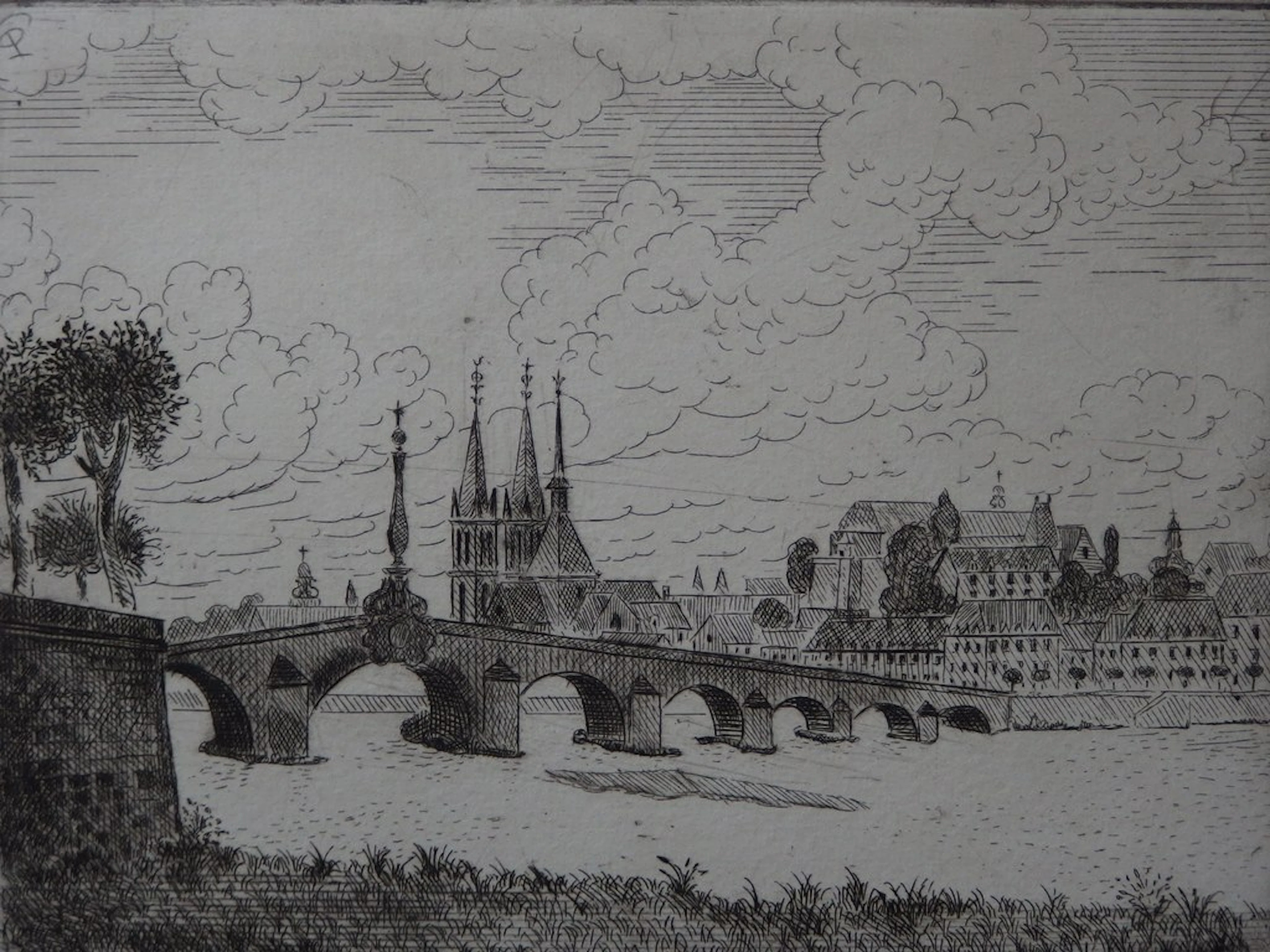 Gilbert POILLERAT - Blois - Gravure originale signée