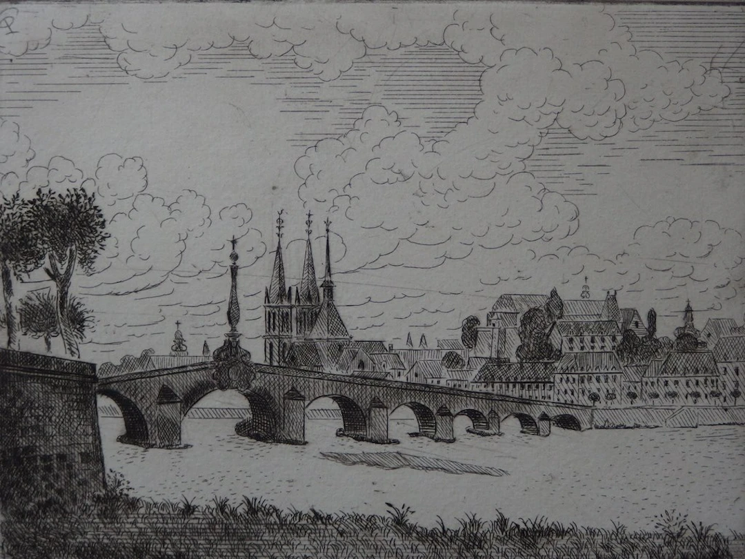 Gilbert POILLERAT - Blois - Gravure originale signée