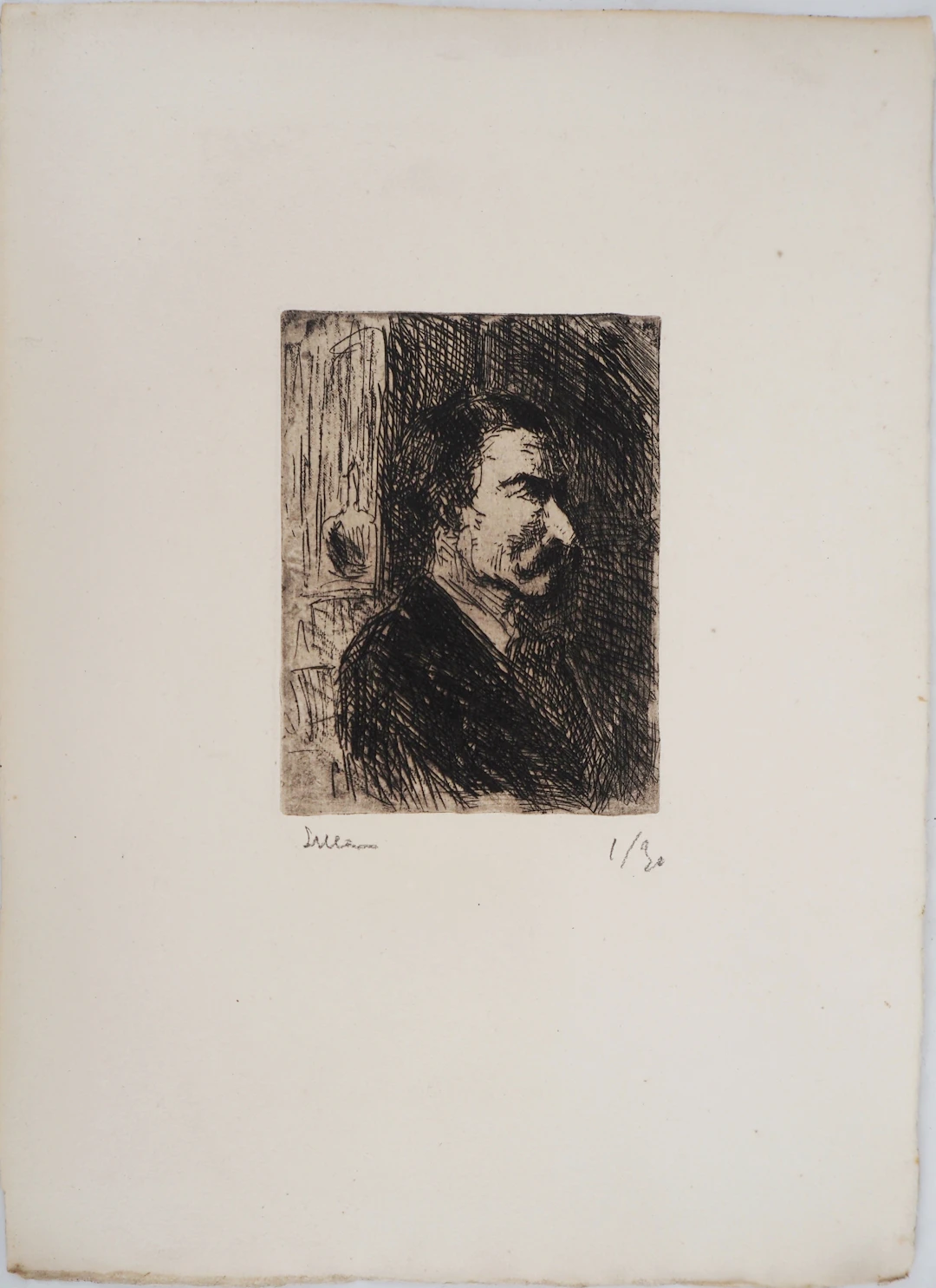 Maximilien LUCE - L'Apothicaire Vers 1895 - Gravure originale signée