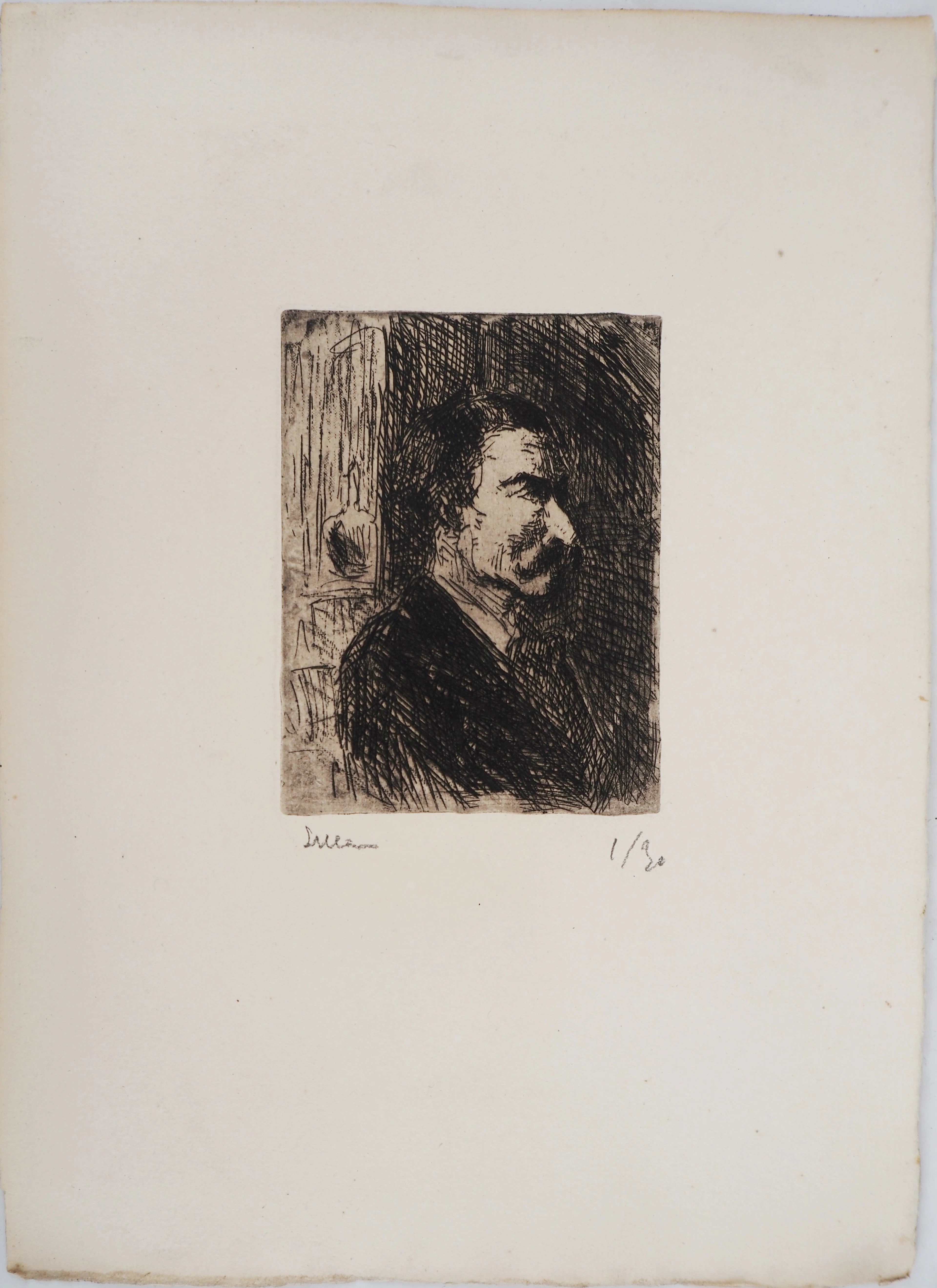 Maximilien LUCE - L'Apothicaire Vers 1895 - Gravure originale signée