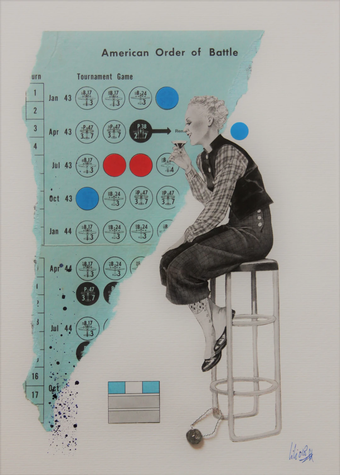 Christophe Stouvenel - No SeNsE- dame au tabouret, 2018, Collage