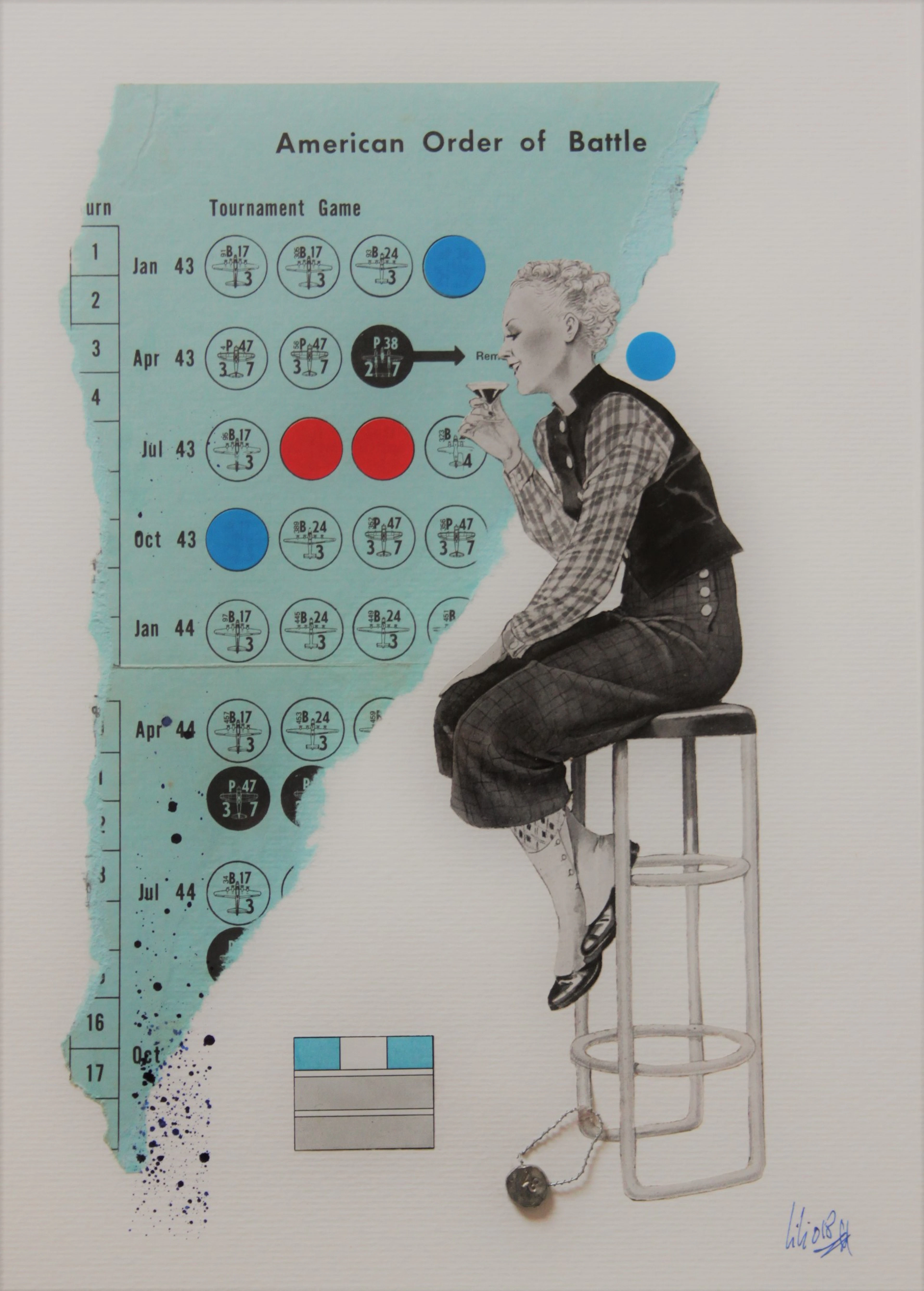 Christophe Stouvenel - No SeNsE- dame au tabouret, 2018, Collage