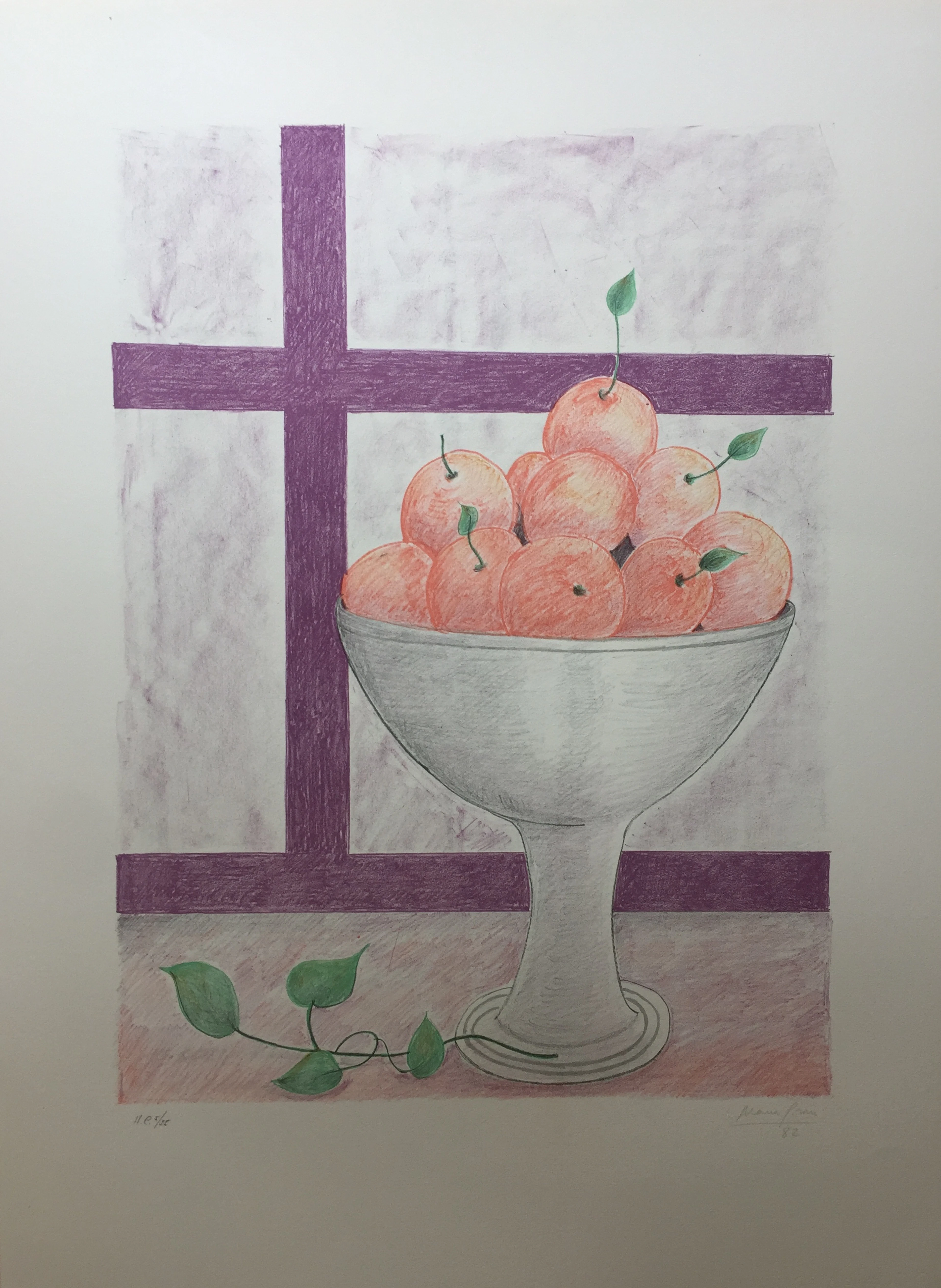 Maria GIRNOA - Fruitera i finestra, 1982 - Lithographie signée au crayon