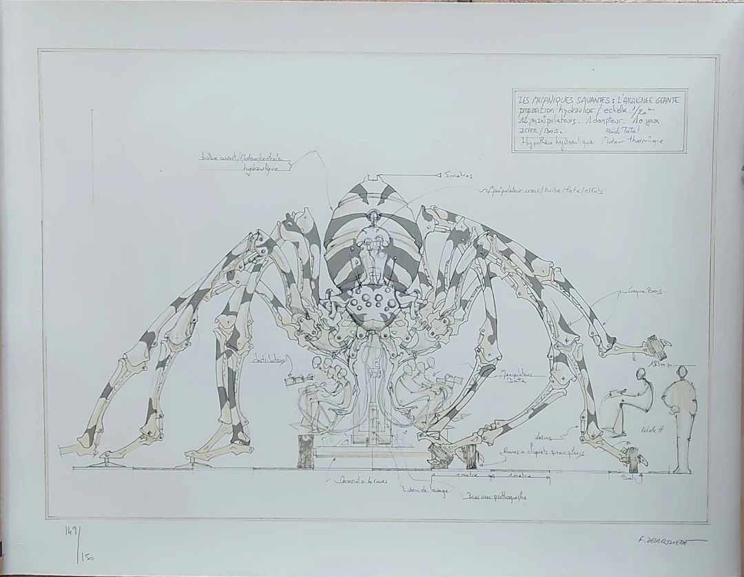 François DELAROZIERE - L’araignée géante, lithographie originale signée