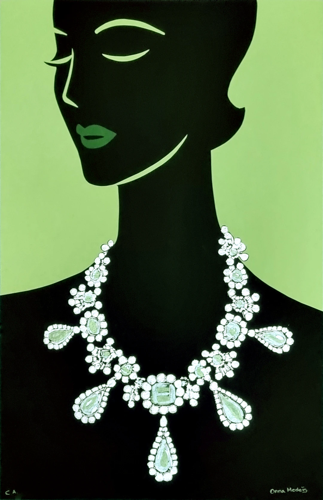 Onna Medeis, Les bijoux volés 3, sérigraphie rehaussée, 2025