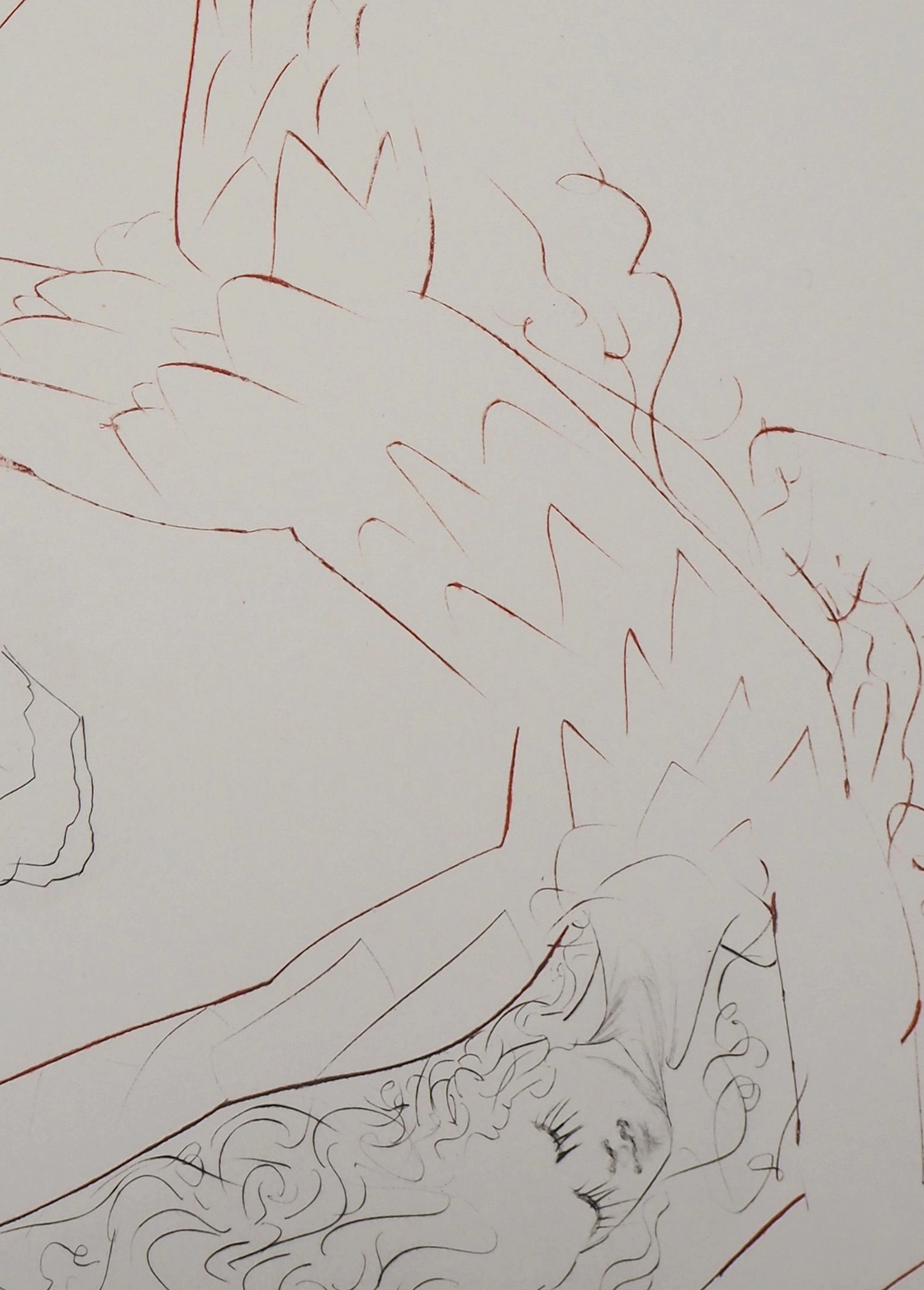 Salvador DALI : Tristan assoupi - Gravure Originale Signée