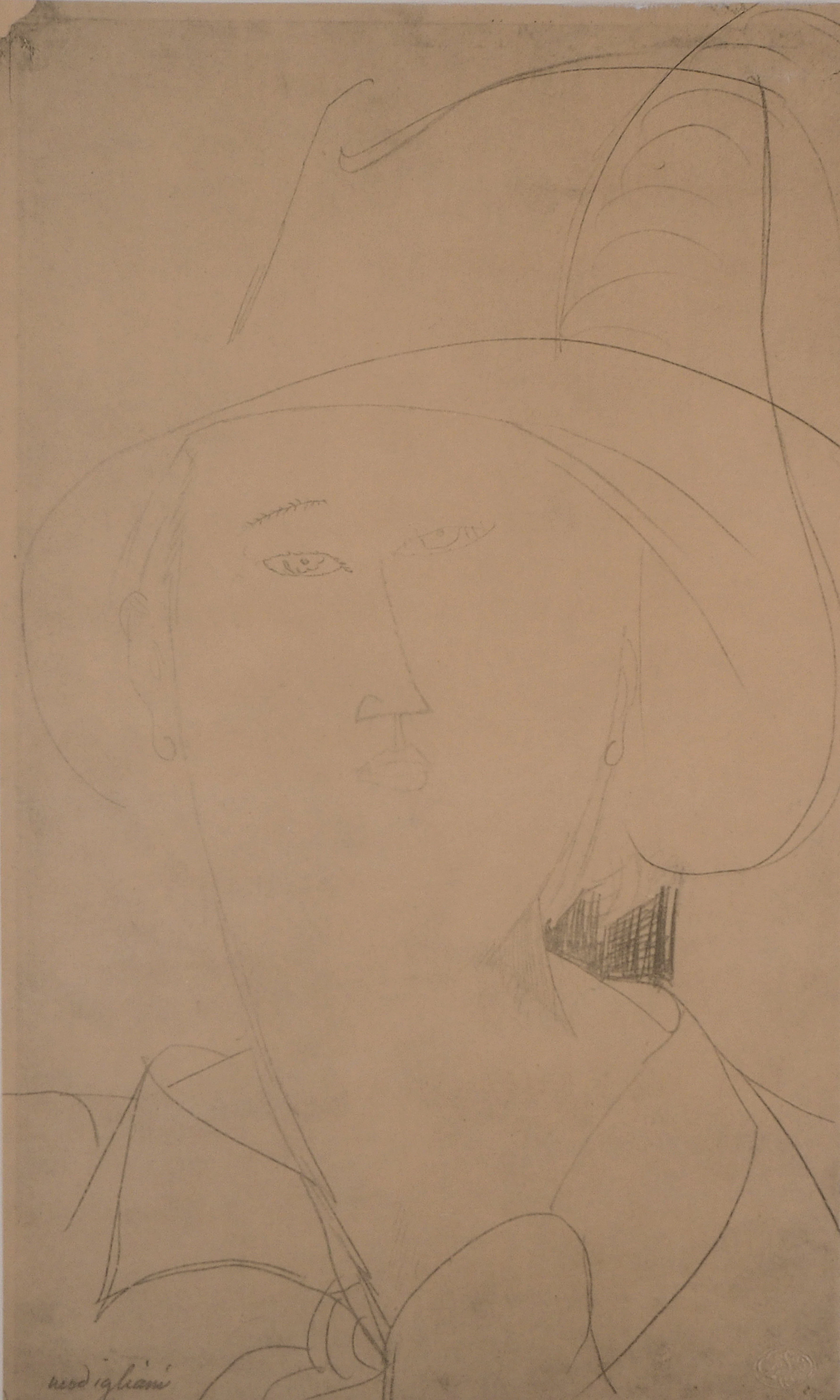 Amedeo MODIGLIANI (d’après) : Femme avec un chapeau, 1959 - Lithographie