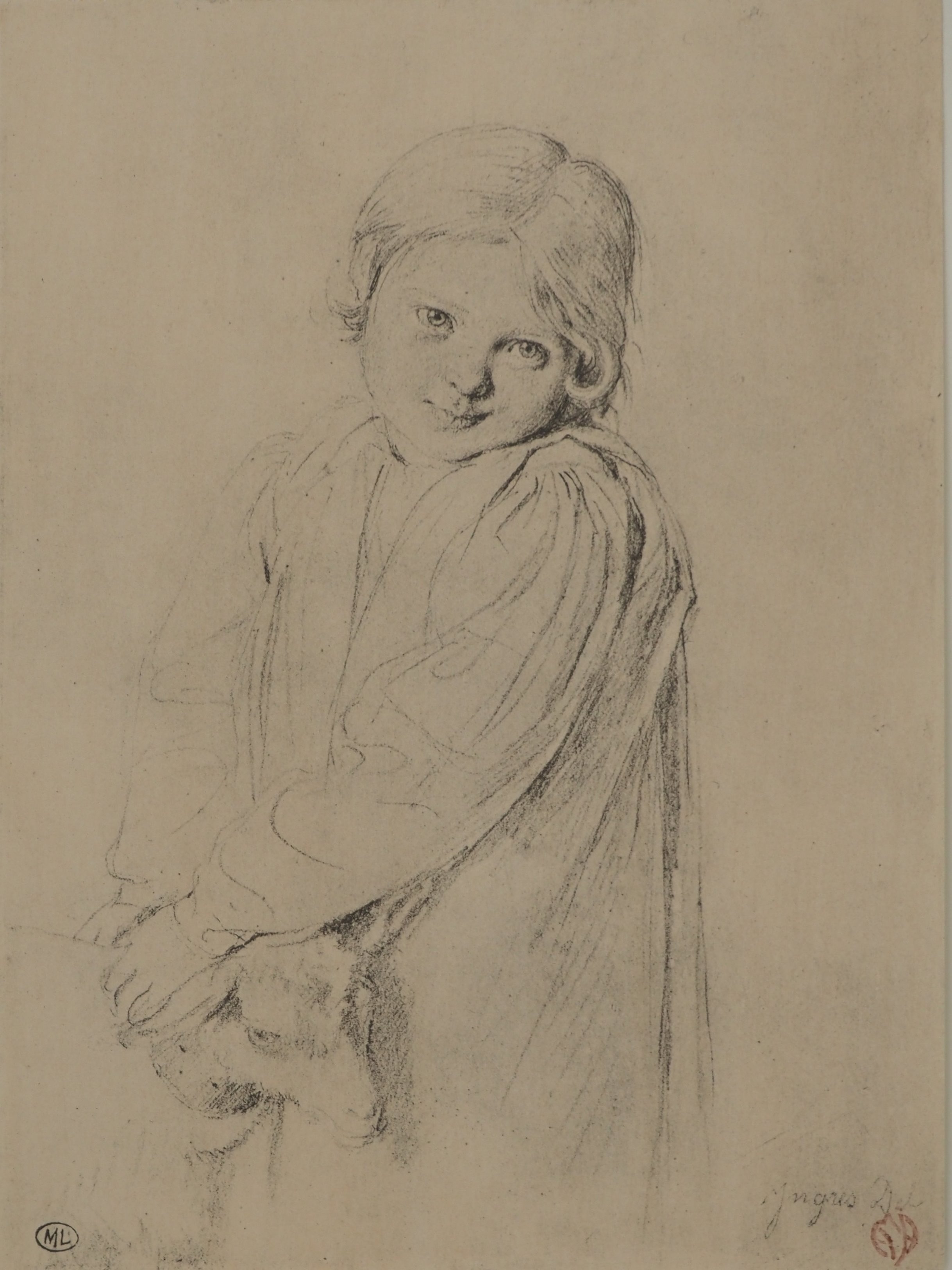 INGRES (d’après) - Enfant à la chèvre, Lithographie signée