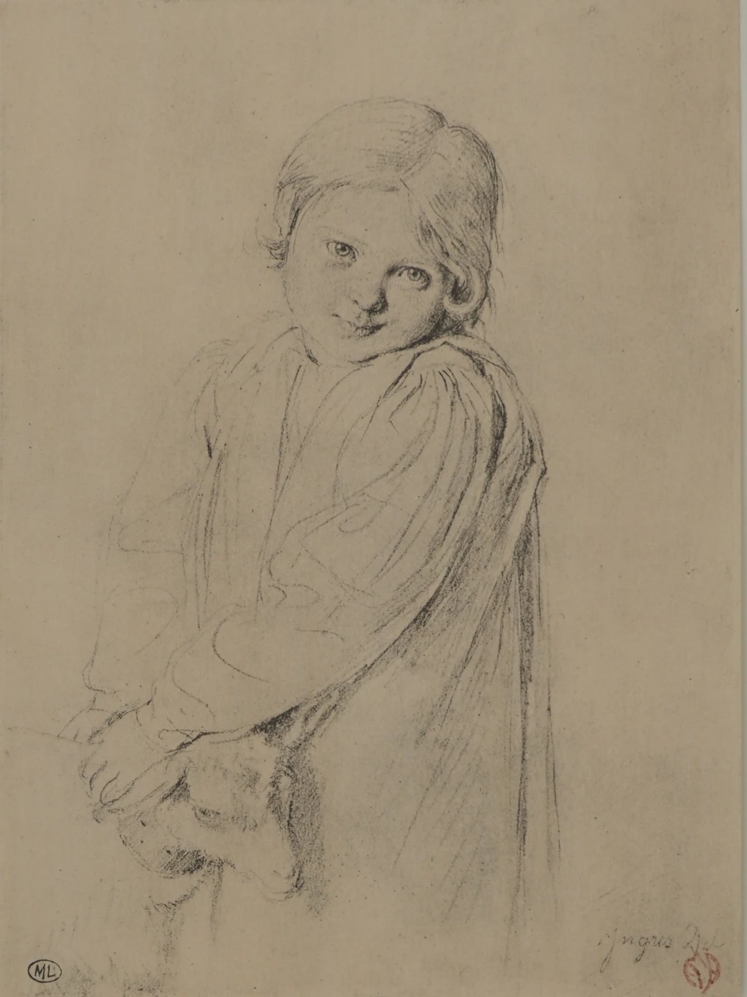 INGRES (d’après) - Enfant à la chèvre, Lithographie signée