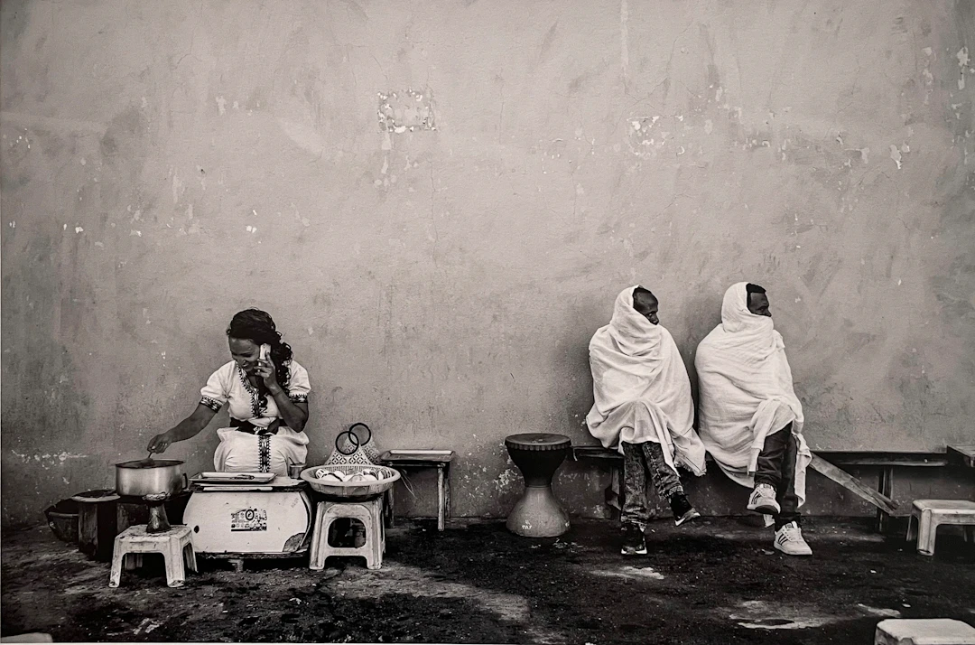 Jean-Pierre DUVERGÉ - Scène de rue, Ethiopie nord Axsoum - Tirage numerique