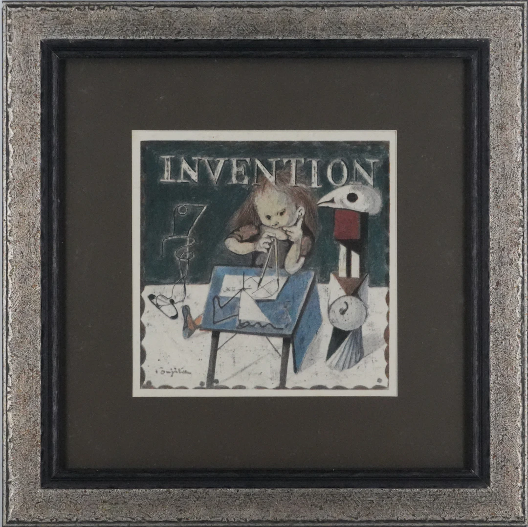 Tsuguharu FOUJITA - L’inventeur - Lithographie signée dans la planche