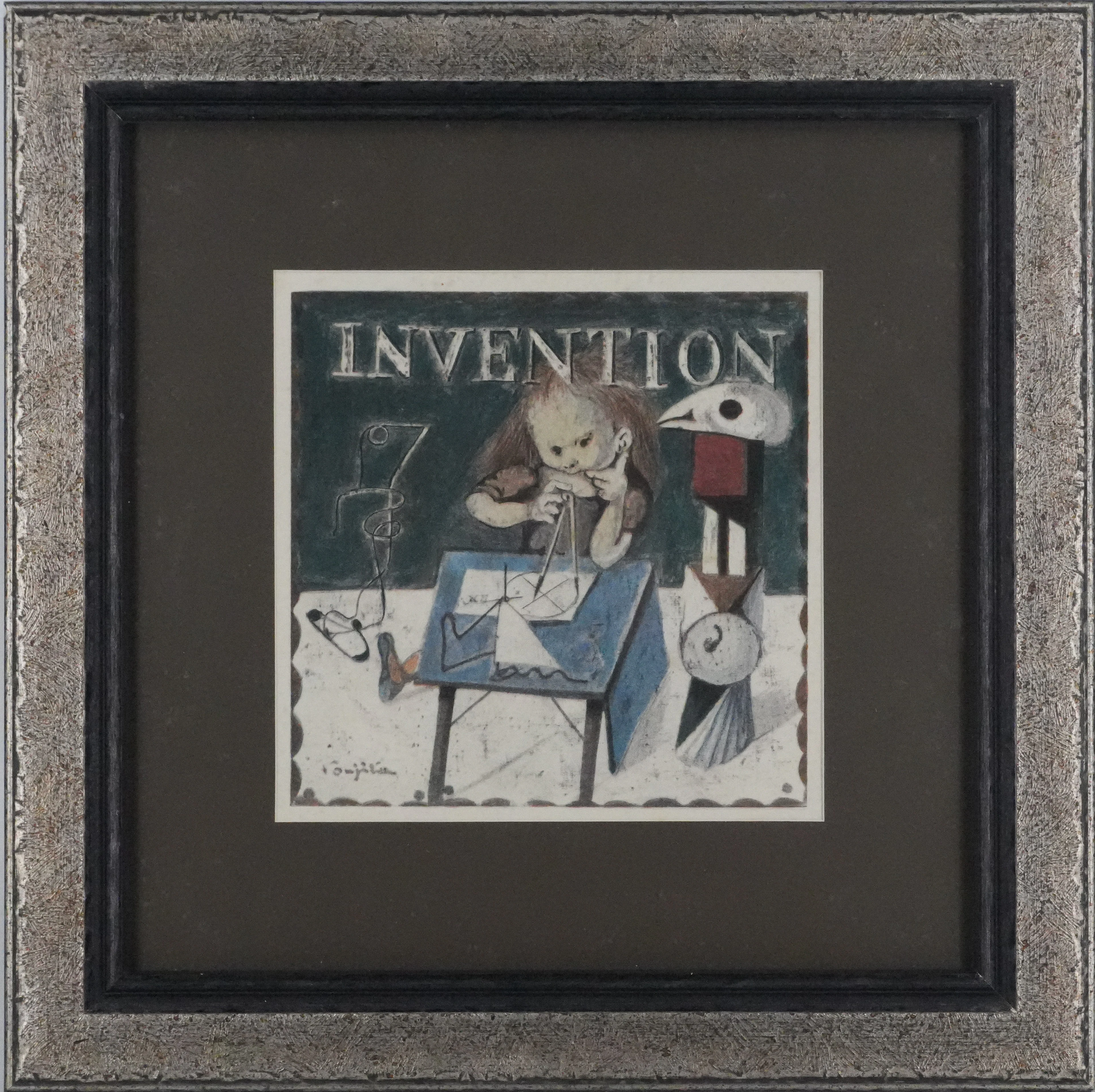 Tsuguharu FOUJITA - L’inventeur - Lithographie signée dans la planche