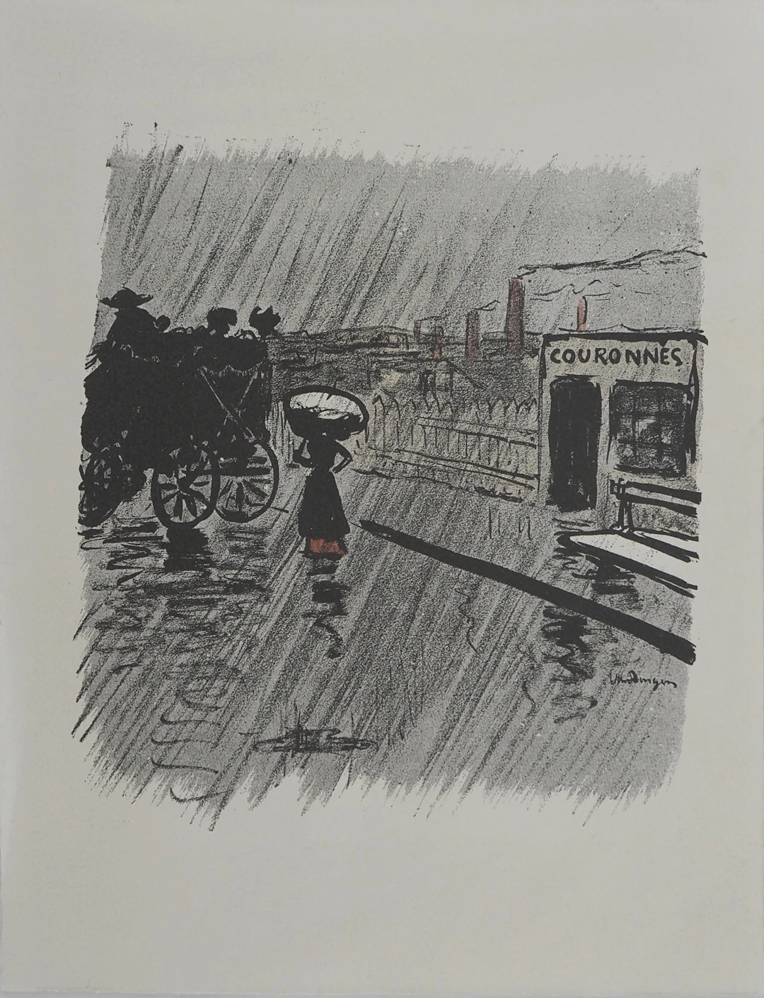Kees VAN DONGEN (d’après) : Journée pluvieuse, Lithographie