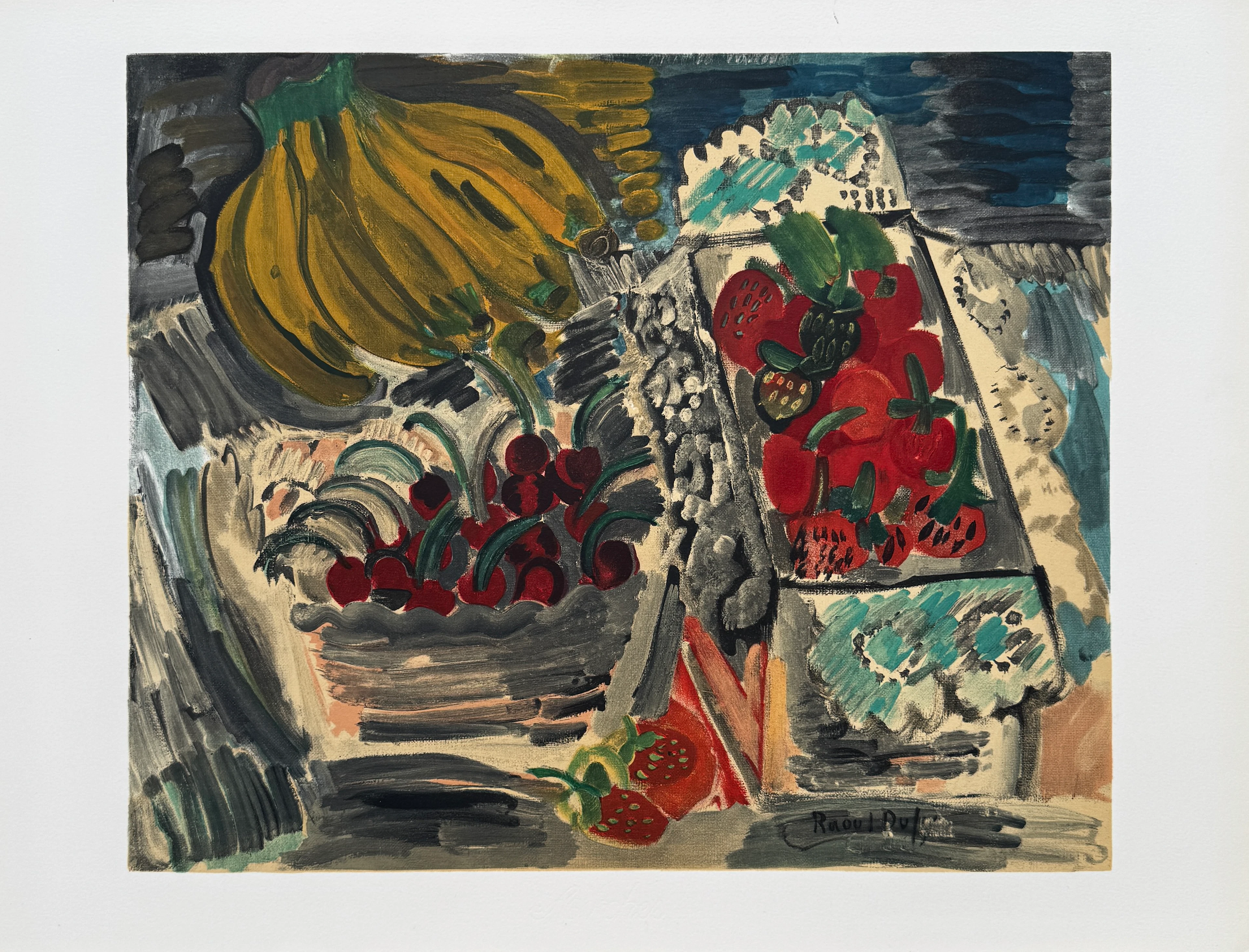 Raoul Dufy - Nature morte aux fruits, 1969 - Lithographie signée planche