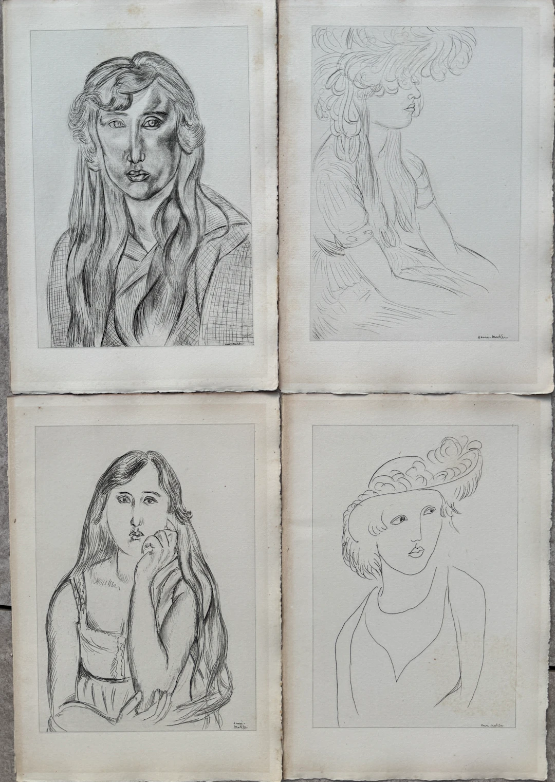 Henri Matisse - Portraits de femmes, 1920 - 4 lithographies signée planche