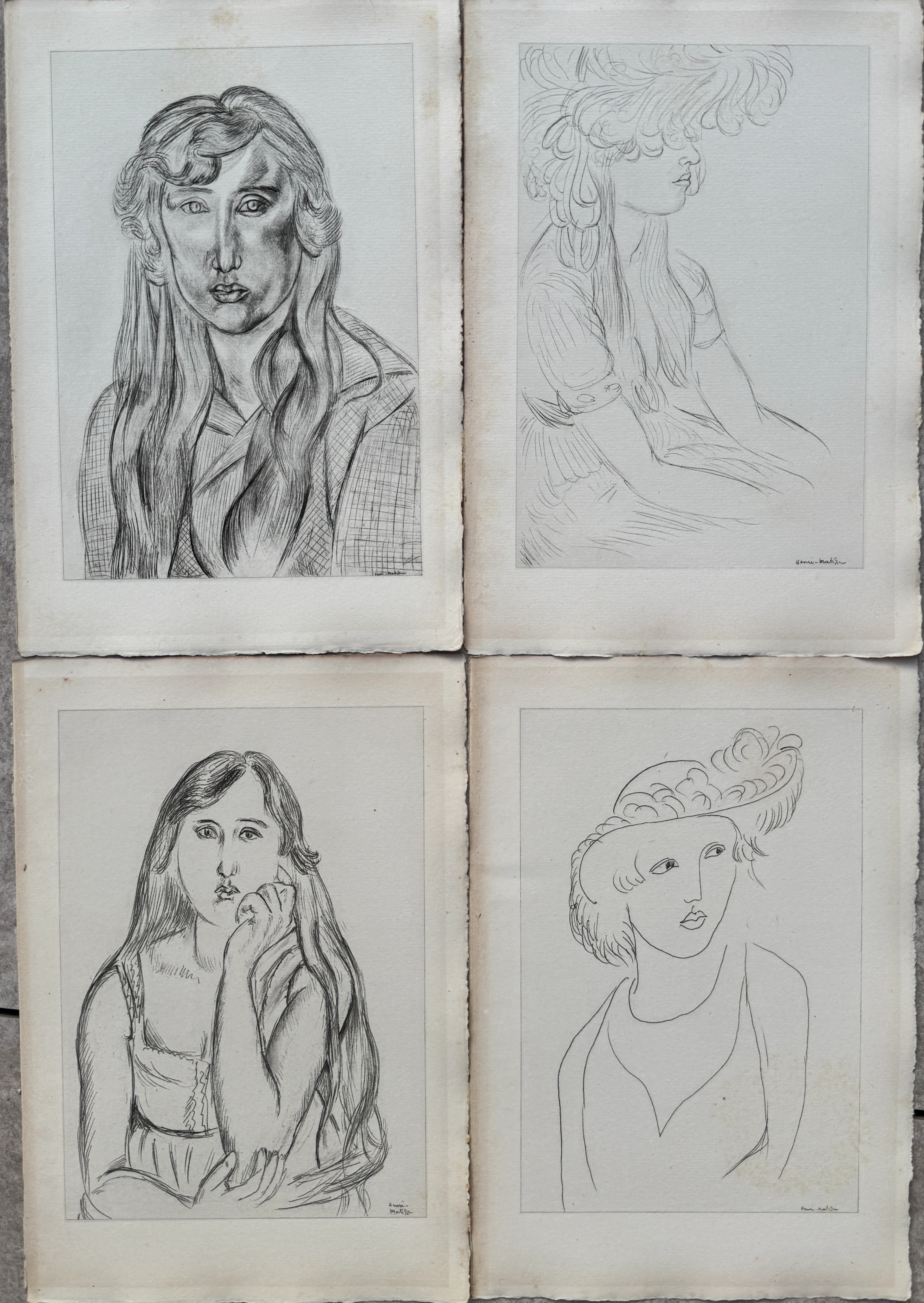 Henri Matisse - Portraits de femmes, 1920 - 4 lithographies signée planche
