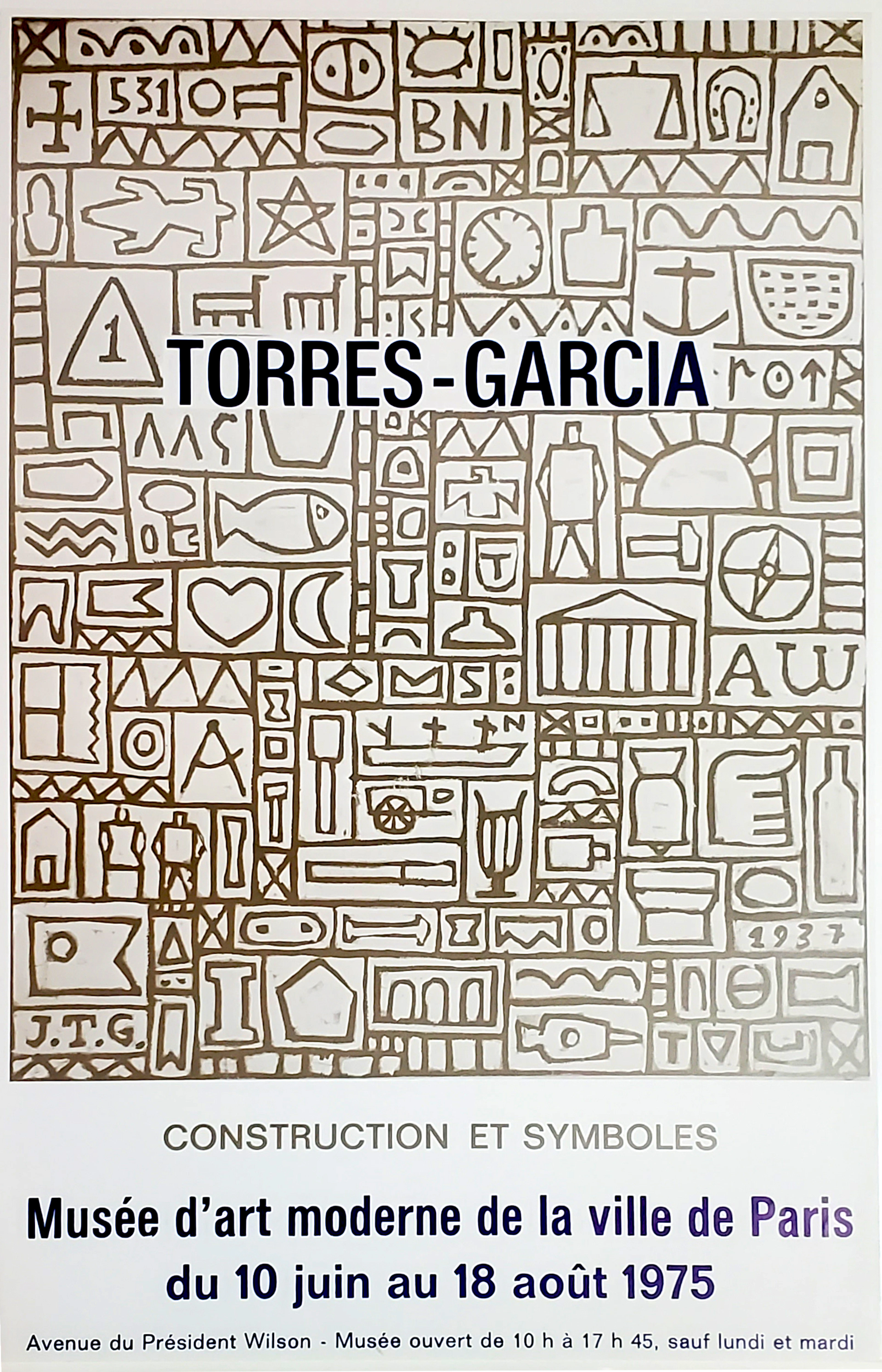 Joaquin Torres-Garcia - Construction et Symboles - Affiche originale, 1975
