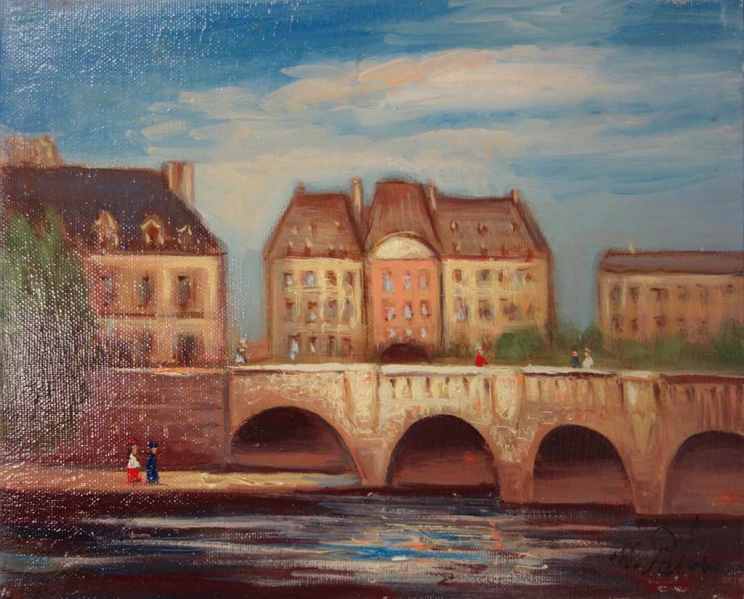 Michel Pabois - Le Pont Neuf - Huile sur toile original signée