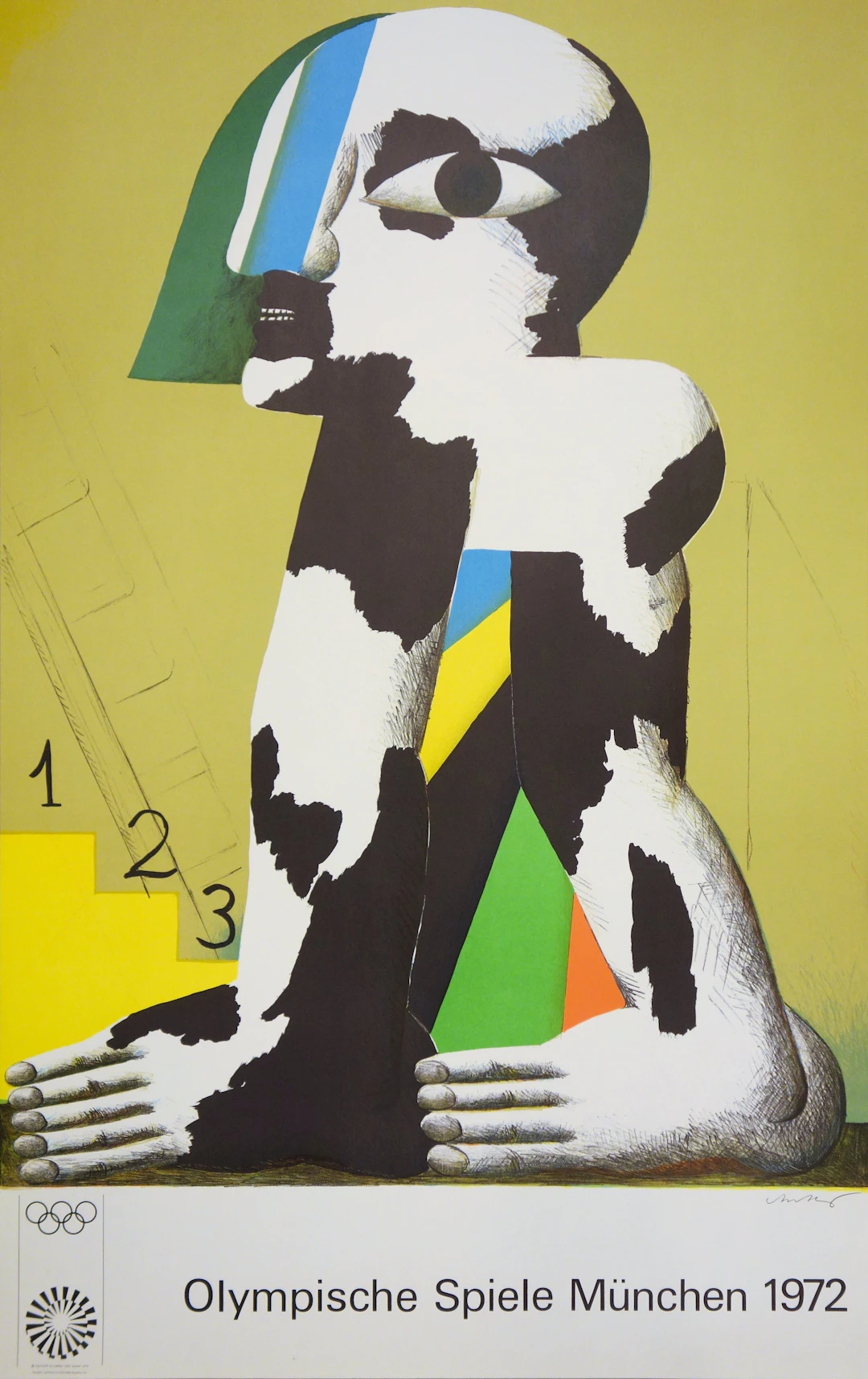 Horst ANTES : JO Munich 1972 - Lithographie originale signée
