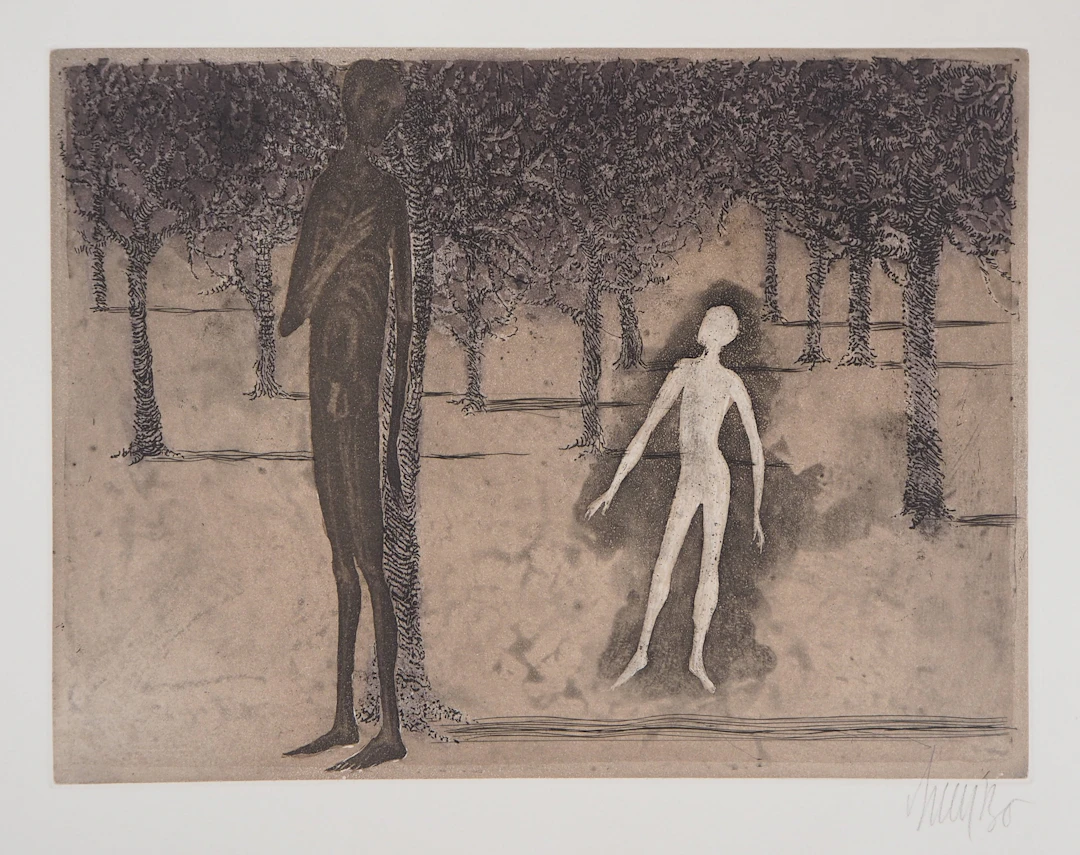 Lars BO : Rencontre surréaliste, 1975 - Gravure originale signée au crayon