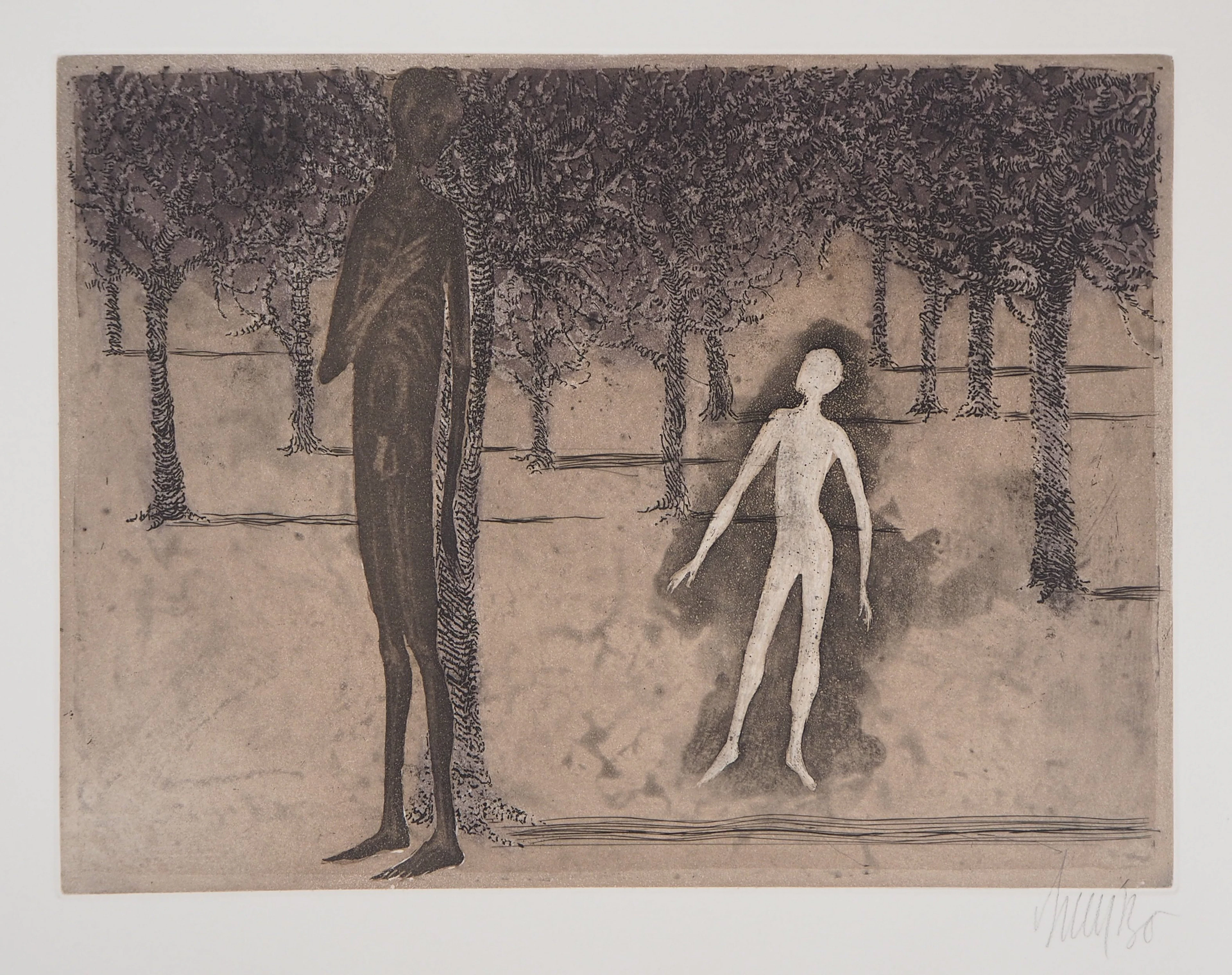 Lars BO : Rencontre surréaliste, 1975 - Gravure originale signée au crayon