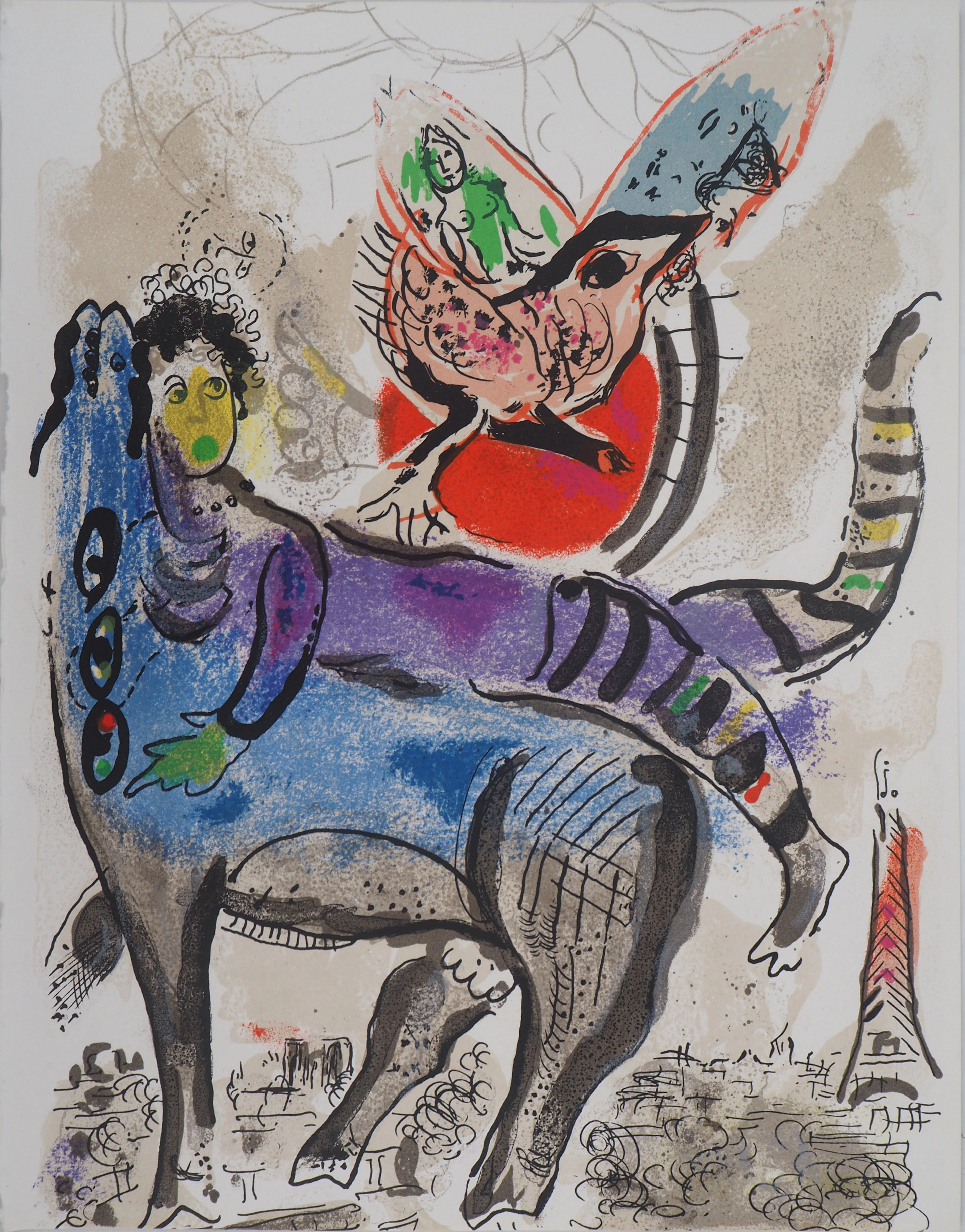Marc CHAGALL : La vache bleue - Lithographie originale