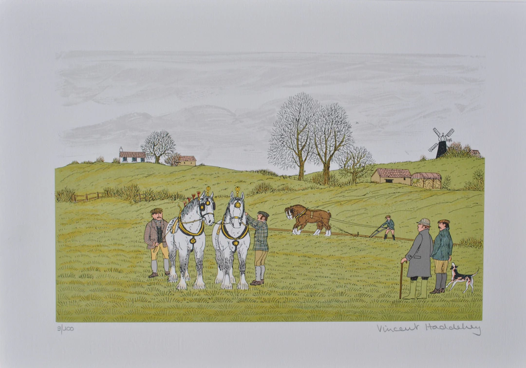 Vincent HADDELSEY : Les laboures, Lithographie originale signée