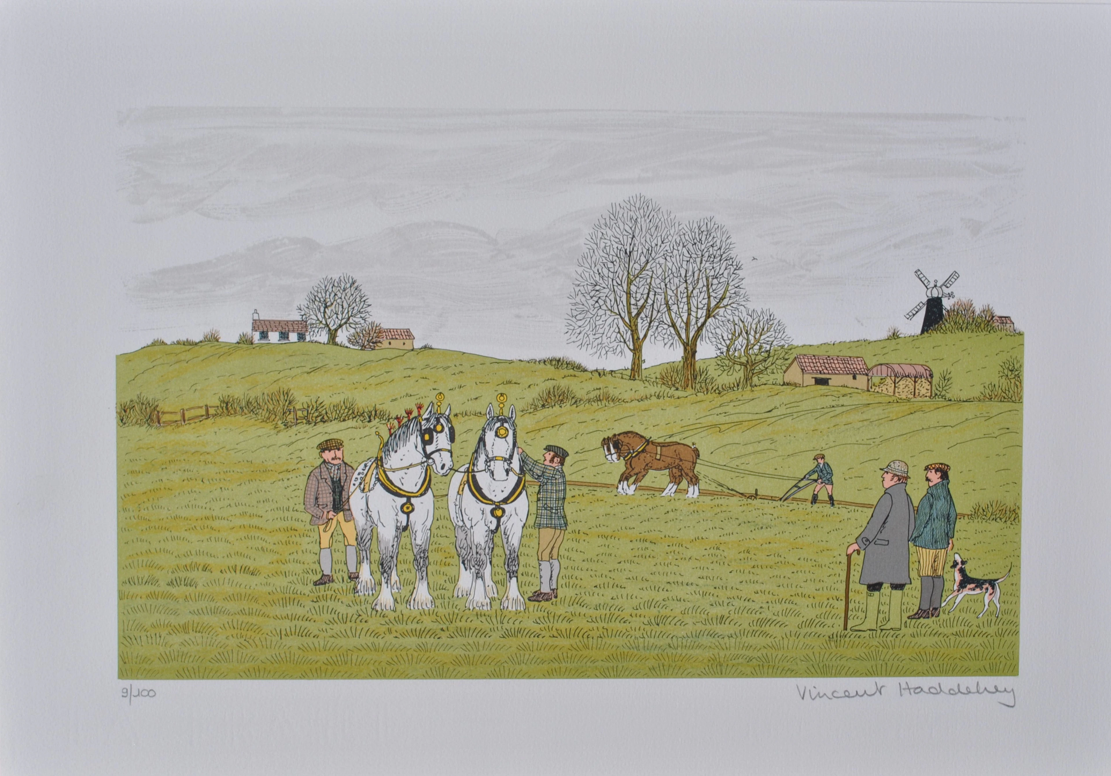 Vincent HADDELSEY : Les laboures, Lithographie originale signée