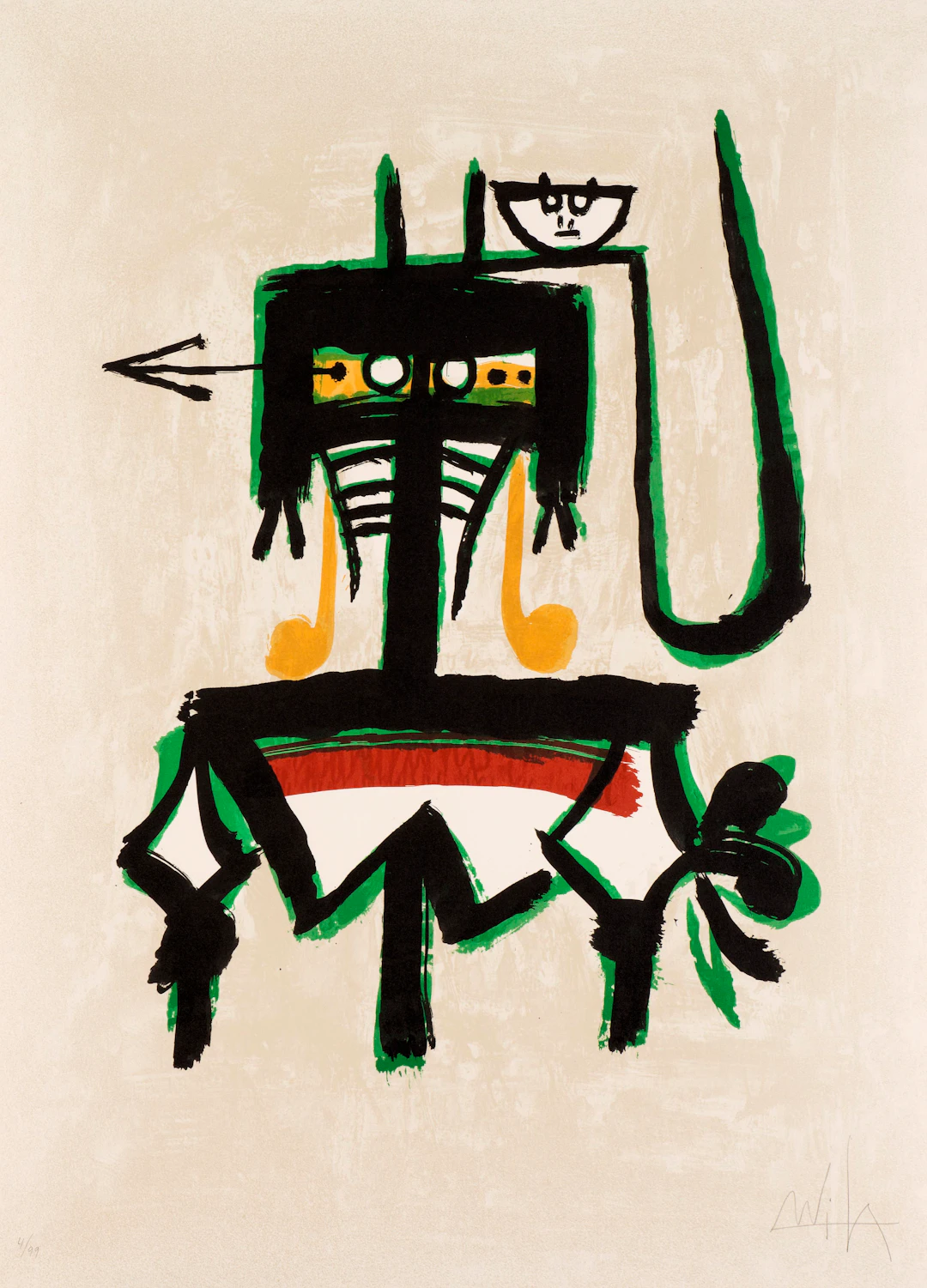 Wifredo LAM - Joan Prats, 1976, Lithographie originale signée