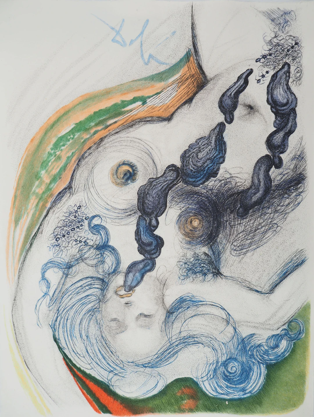 Salvador Dali : Casanova, Nu et huitres aphrodisiaques, Gravure originale