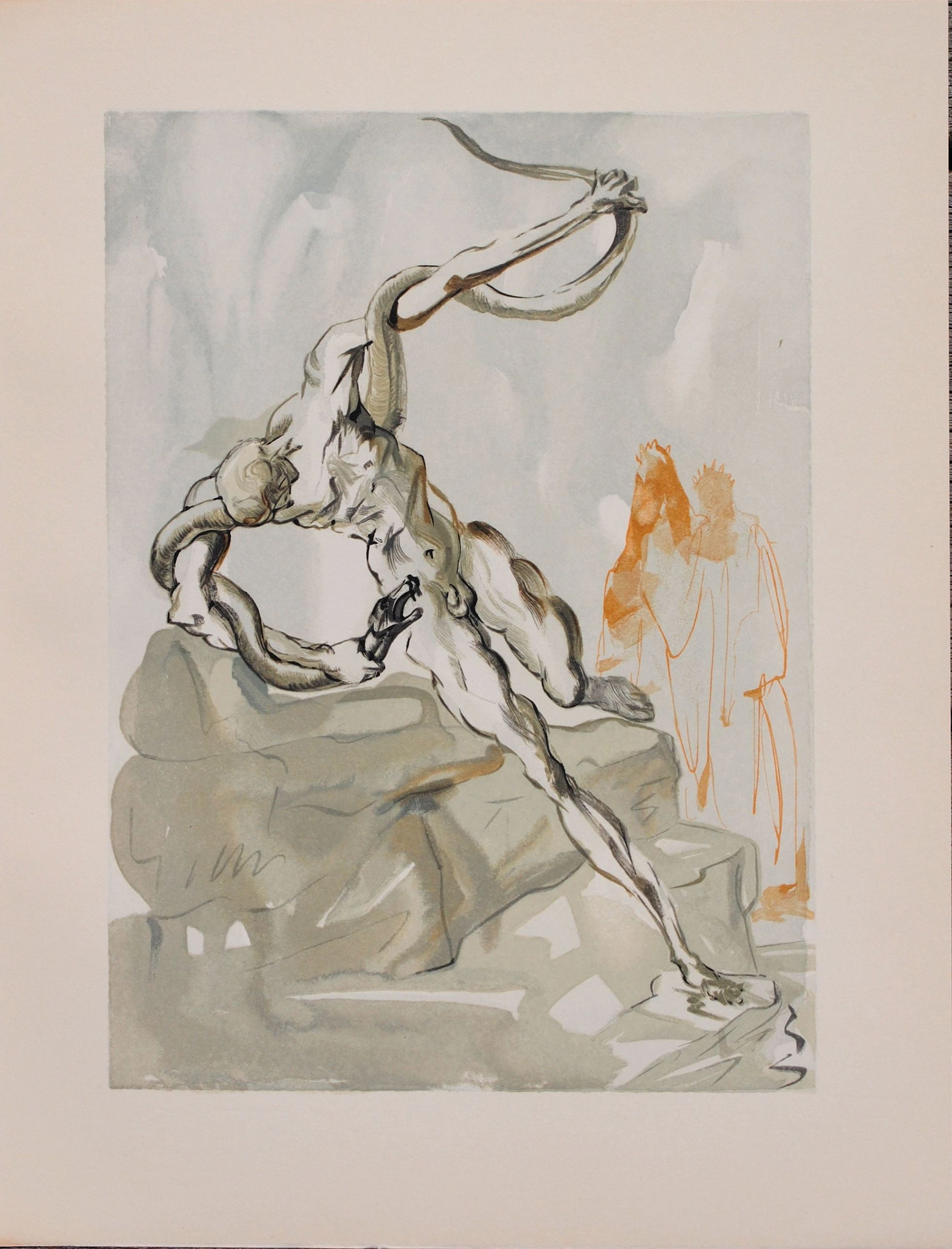 Salvador DALI : Les voleurs, Bois gravé original