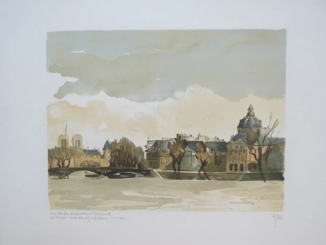 Robert YAN - L’institut, Notre-Dame - Lithographie signée et dédicacée