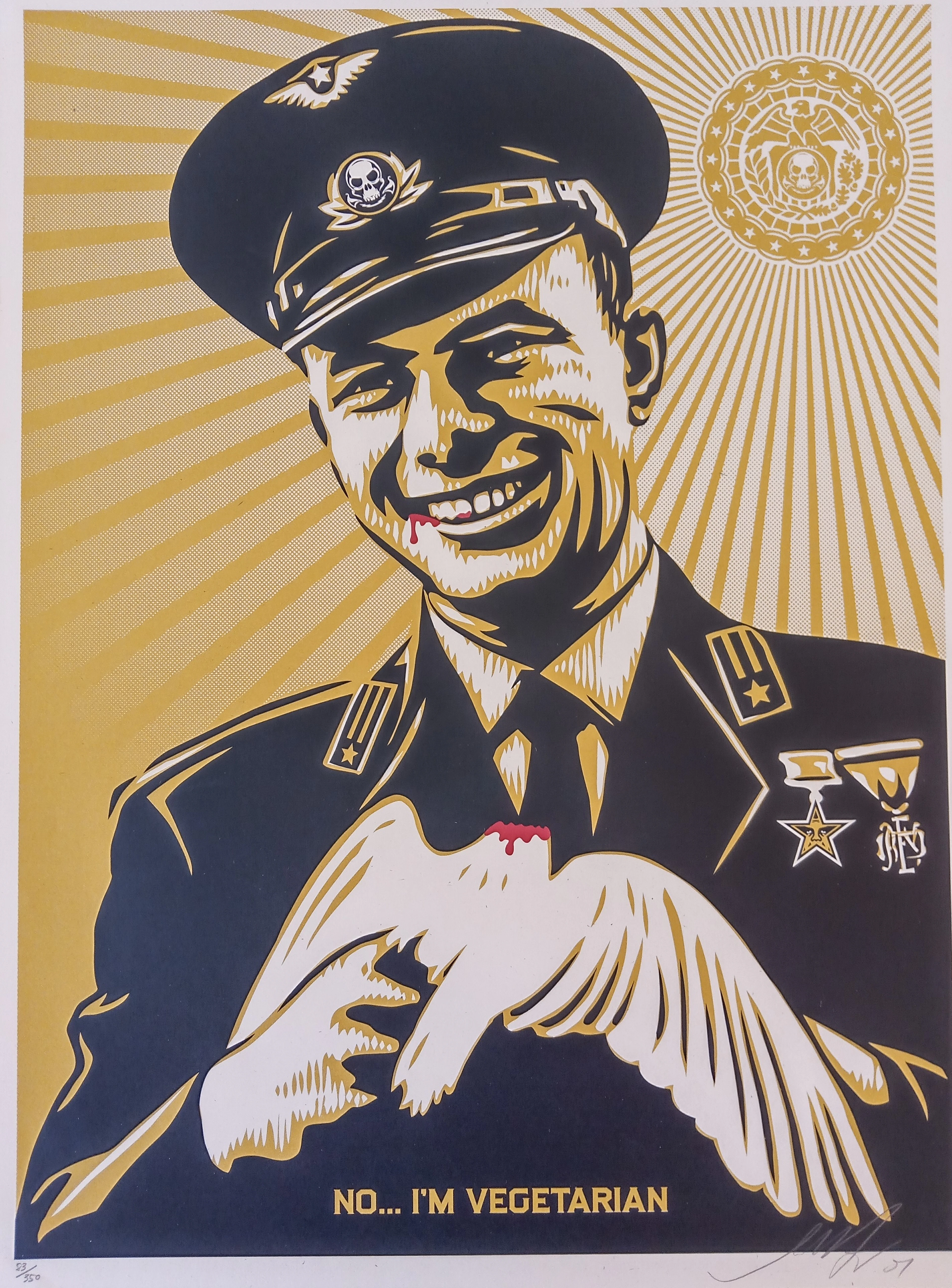 Shepard FAIREY (Obey) - No, I’m Vegetarian, 2007 - Sérigraphie signée