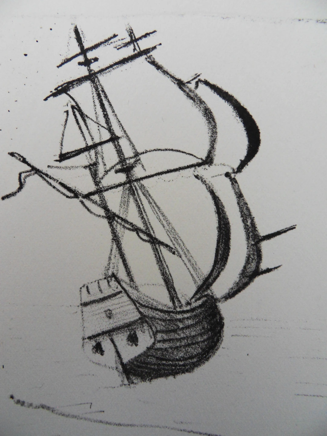 André DERAIN : La caravelle - Lithographie originale signée