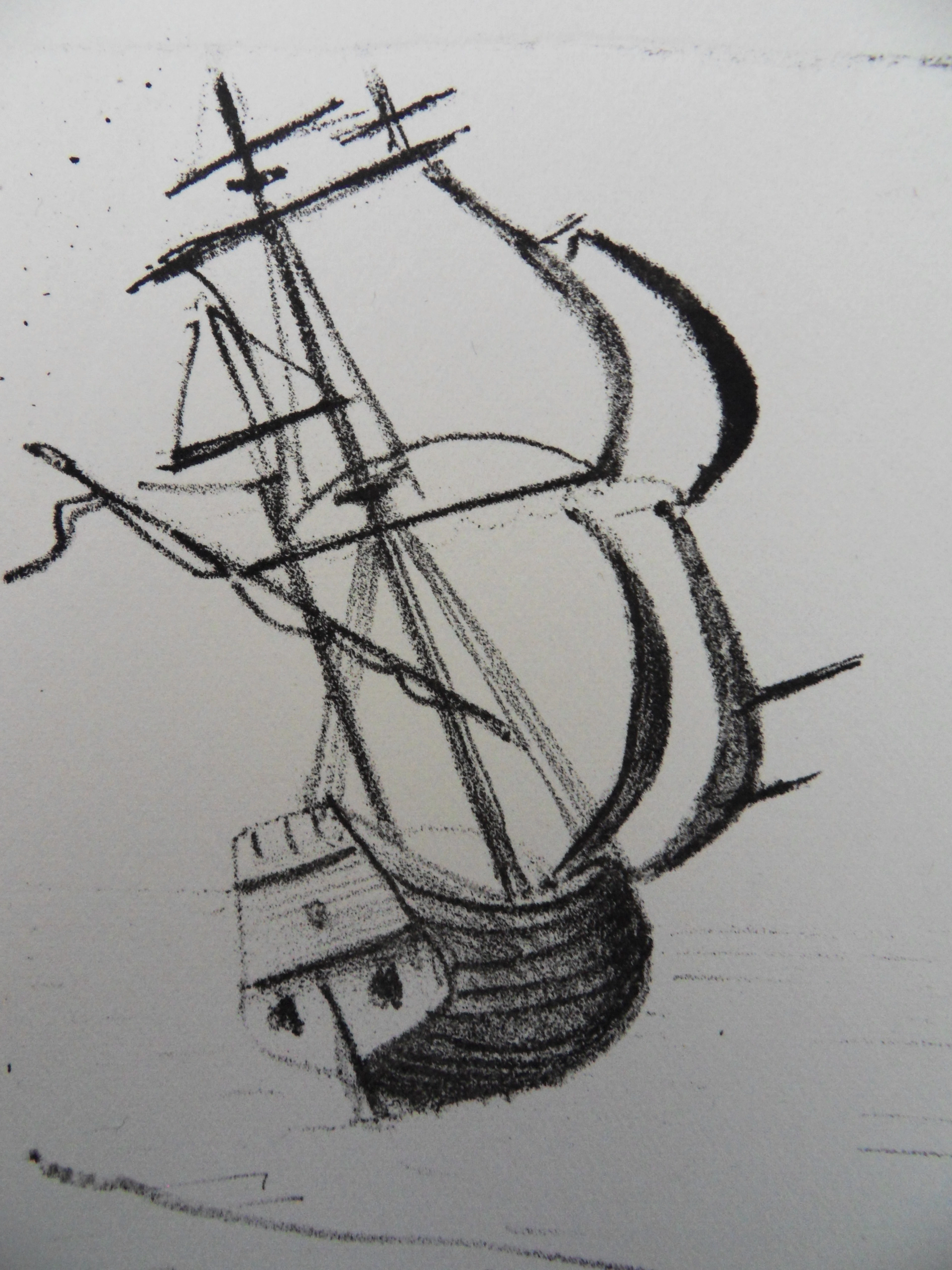 André DERAIN : La caravelle - Lithographie originale signée