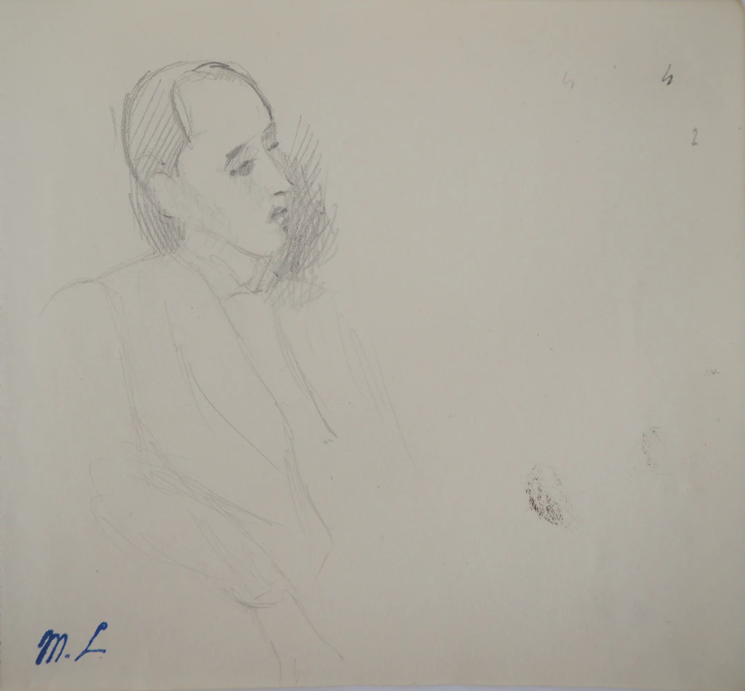 Marie LAURENCIN : Homme assis, Dessin original signé