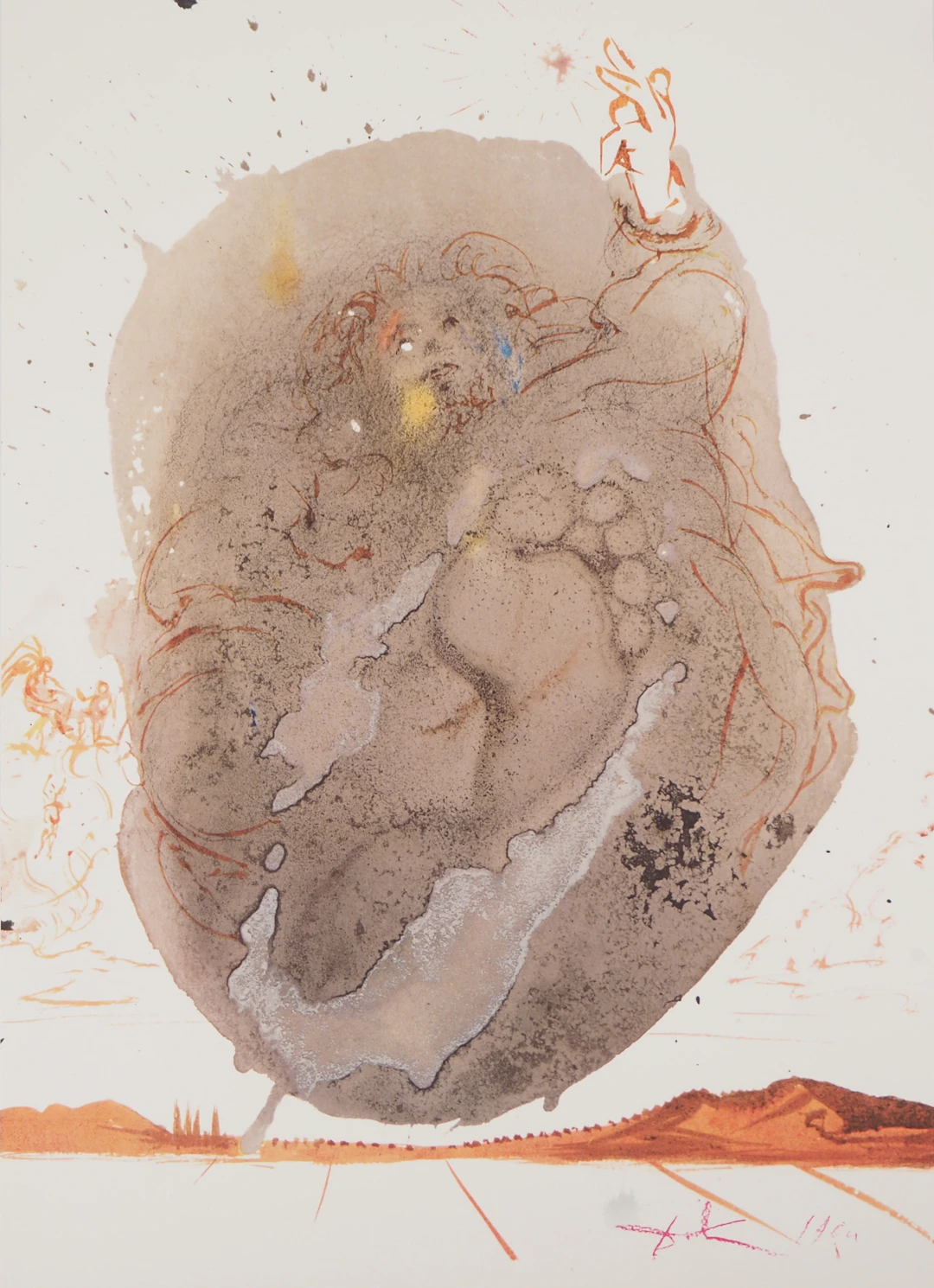 Salvador DALI : Biblia Sacra - La Création de l’Homme - Lithographie Signée