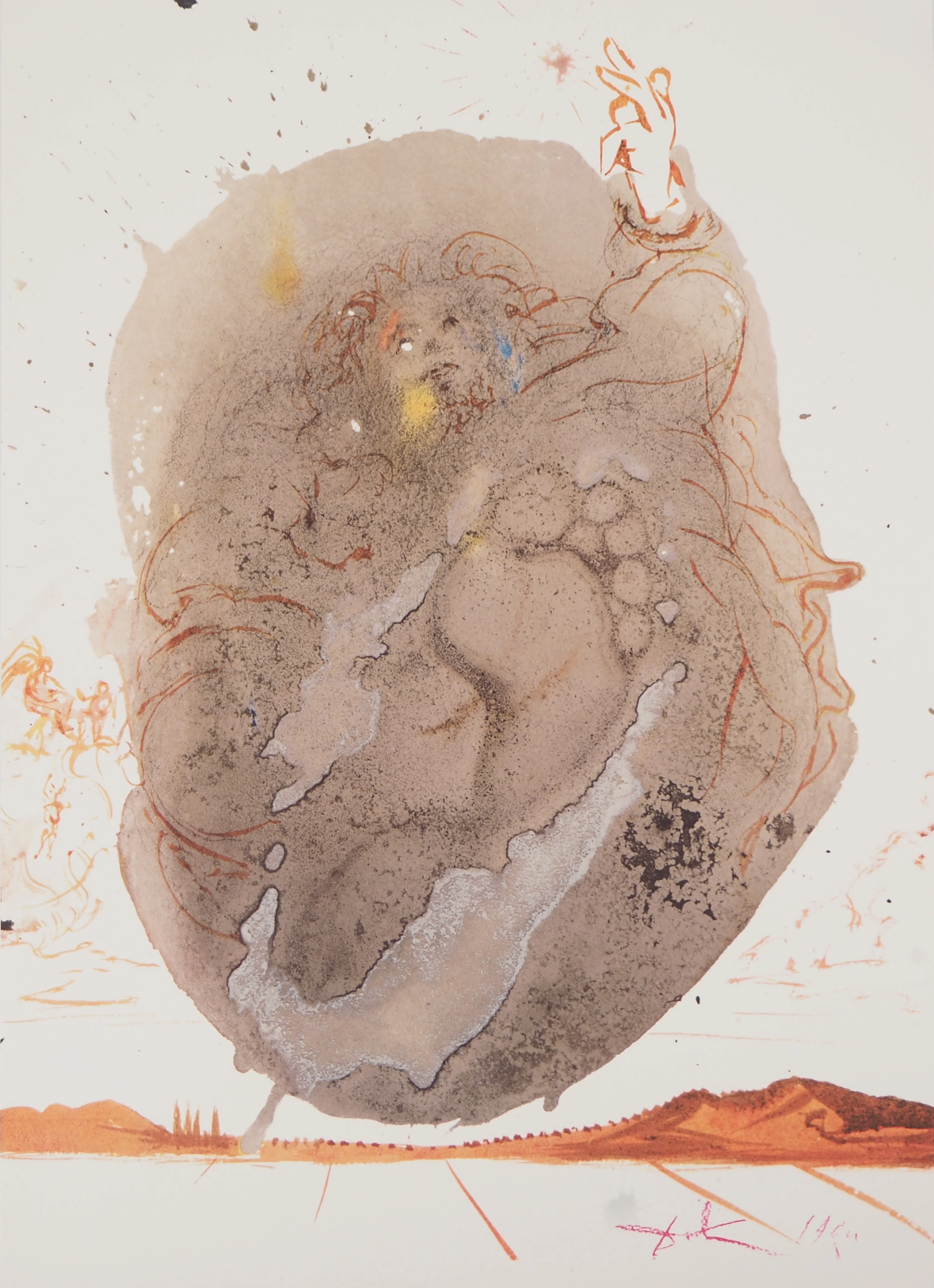 Salvador DALI : Biblia Sacra - La Création de l’Homme - Lithographie Signée