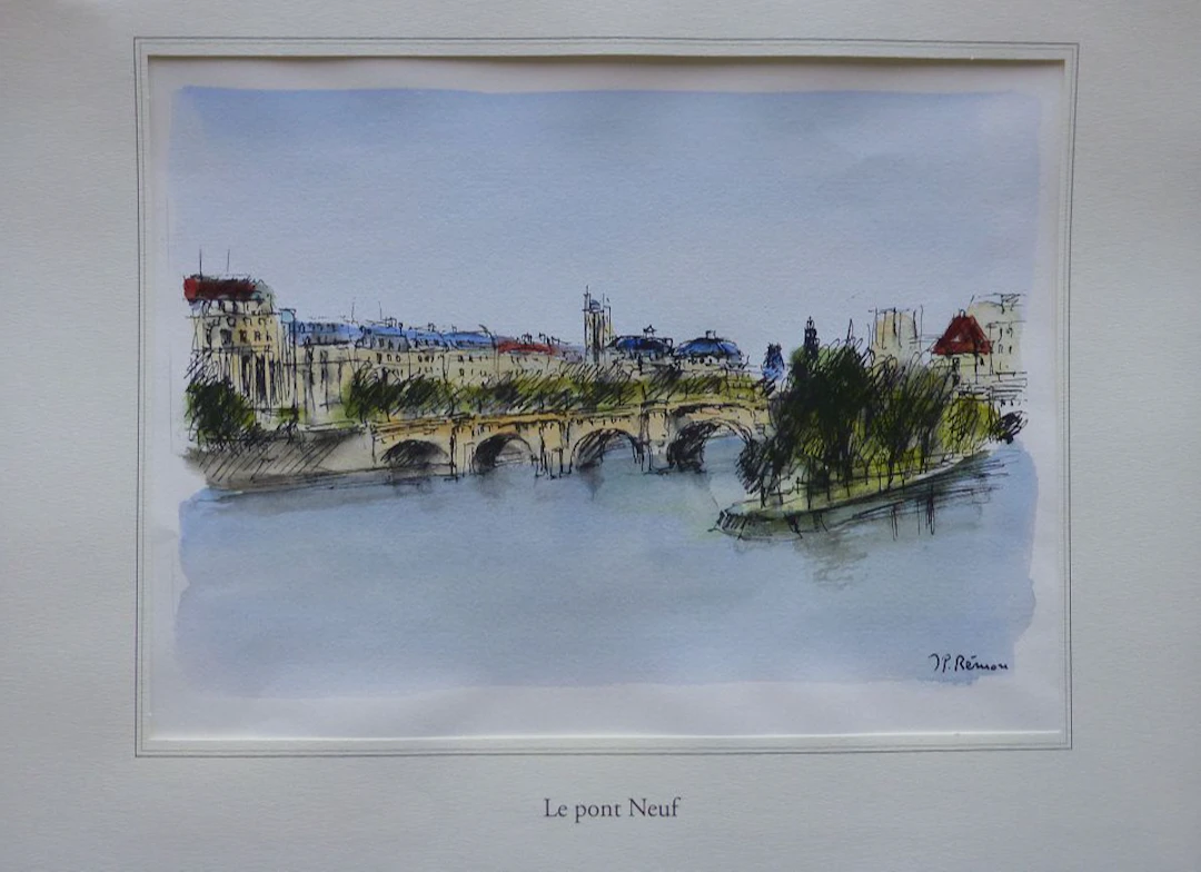 Jean Pierre REMON - Le pont Neuf, 2010 - Aquarelle signée