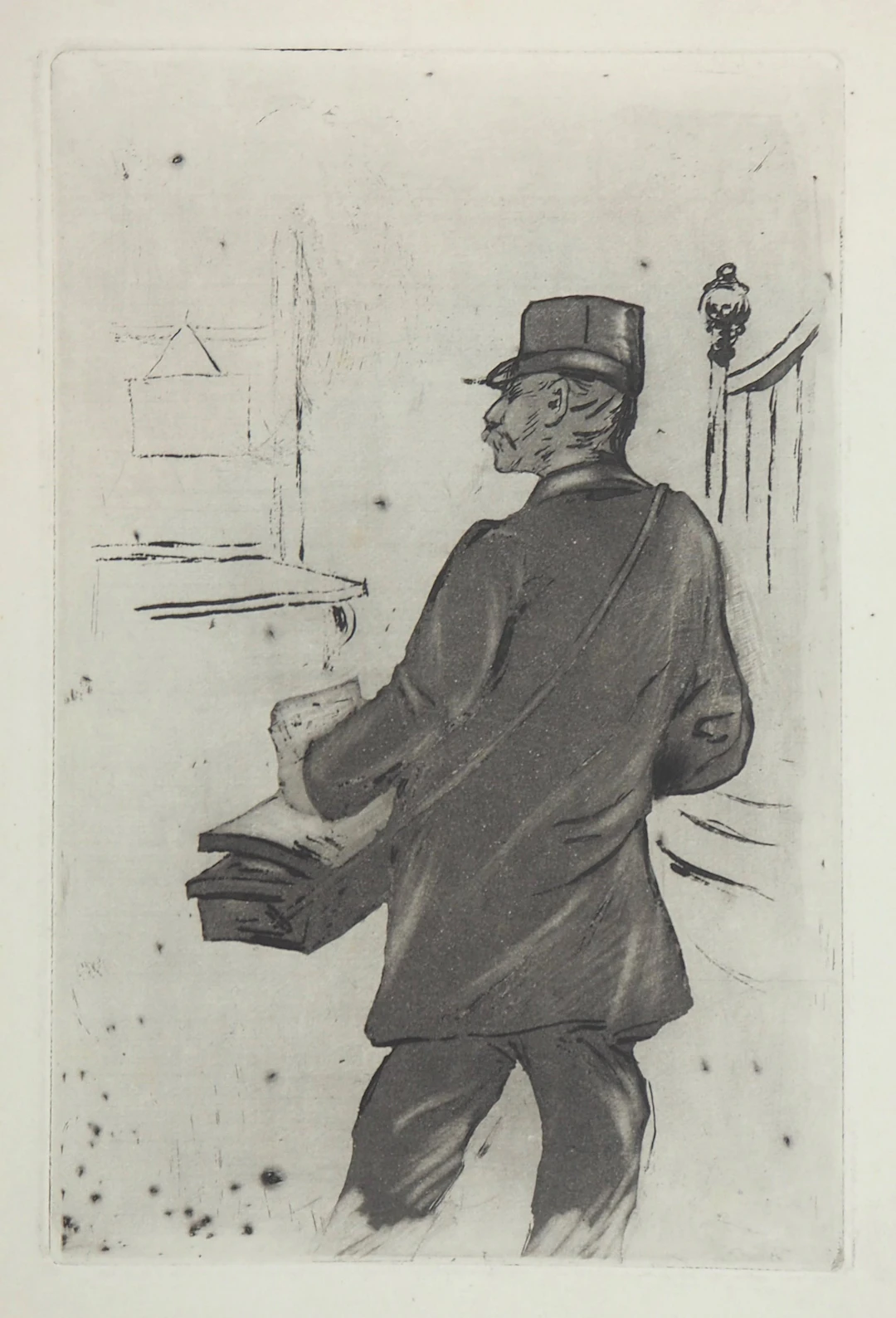 Henri BOUTET : Le Facteur - Gravure originale