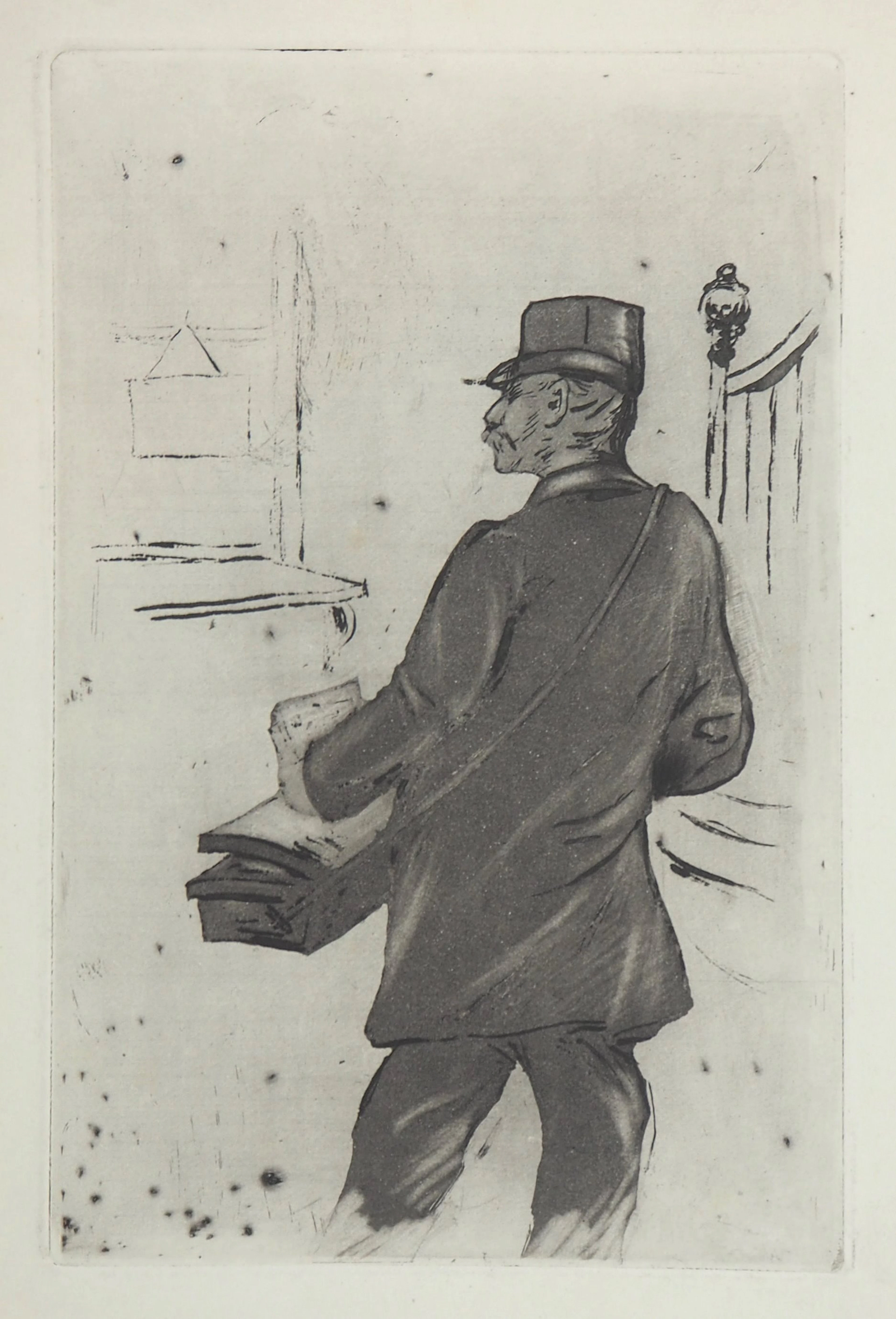 Henri BOUTET : Le Facteur - Gravure originale