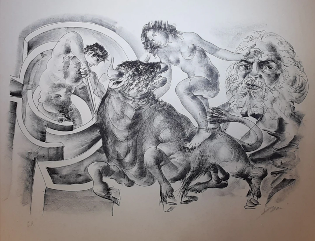 Hans ERNI - Le Taureau, 1970 - Lithographie originale signée au crayon
