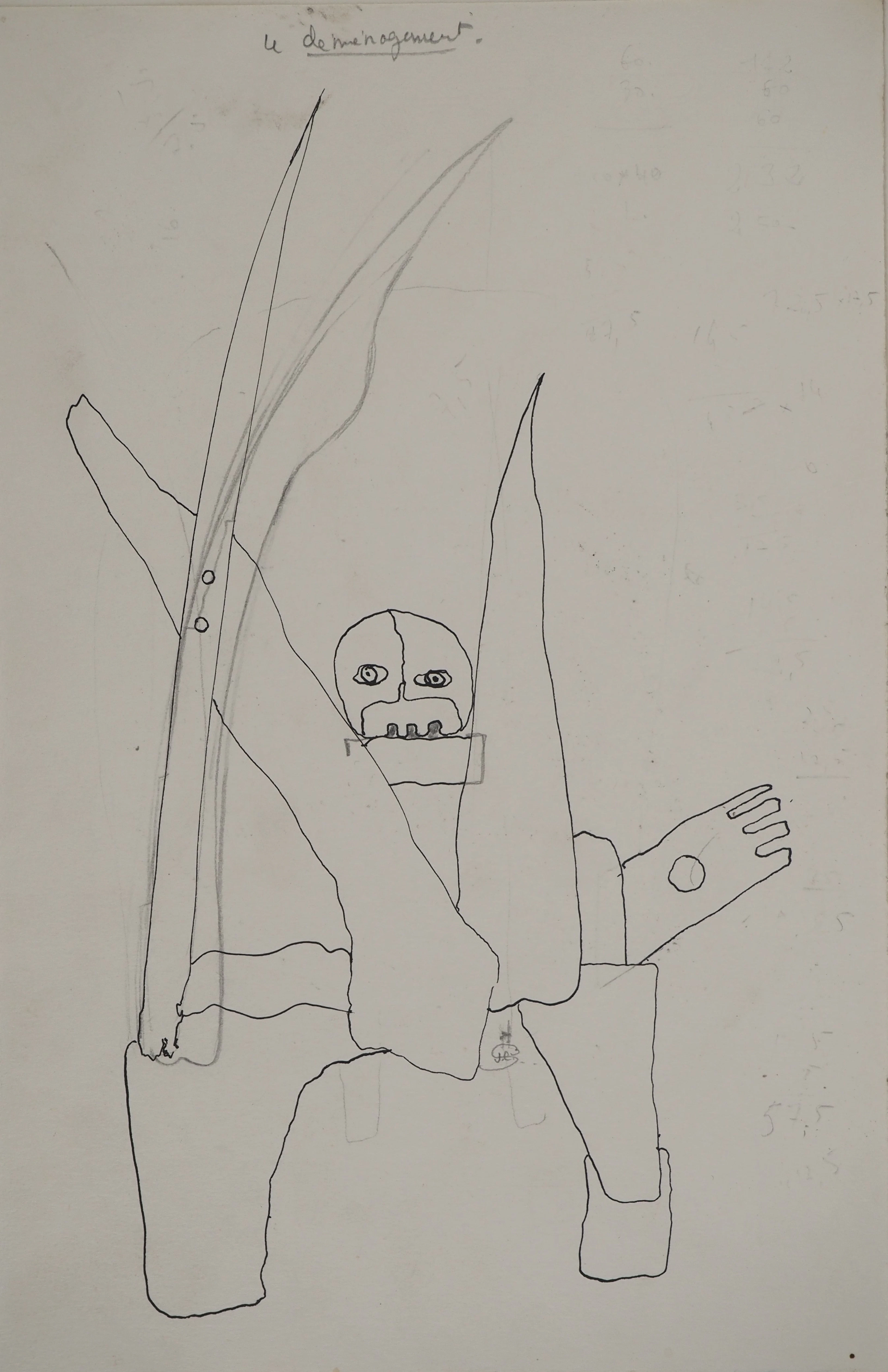 Jean-Claude SILBERMANN : Enseignes sournoises, Le déménageur, Dessin
