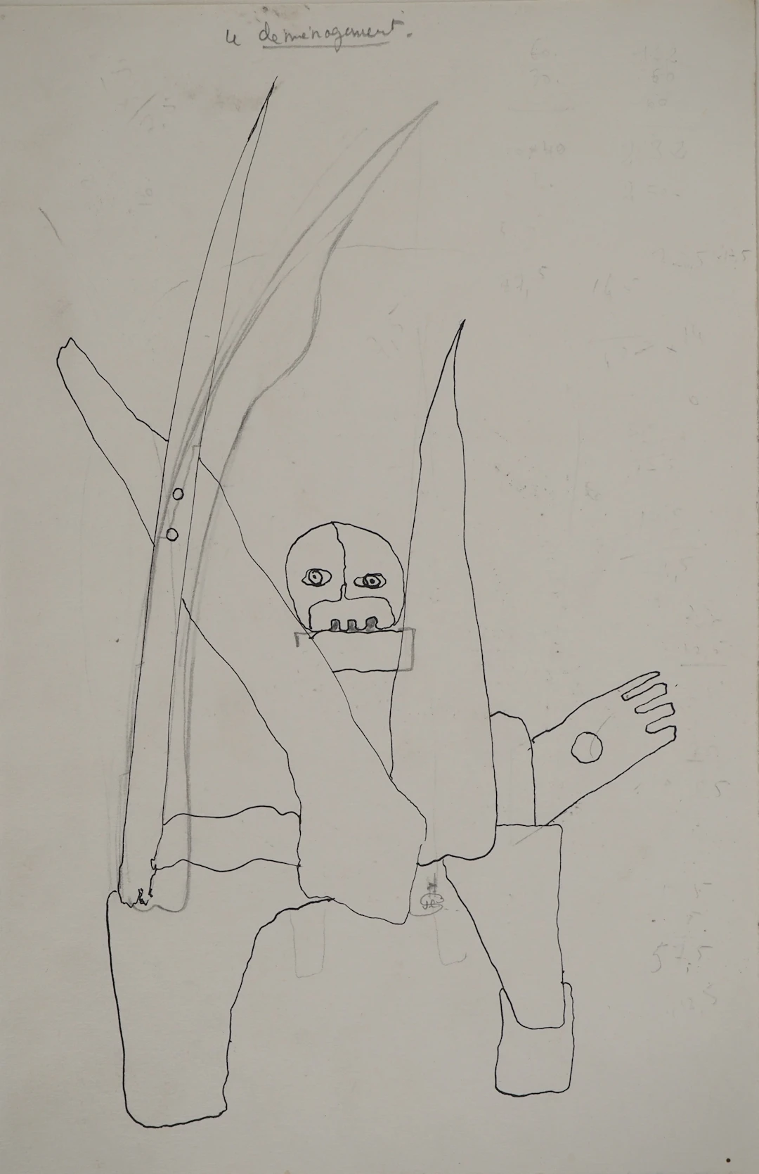 Jean-Claude SILBERMANN : Enseignes sournoises, Le déménageur, Dessin