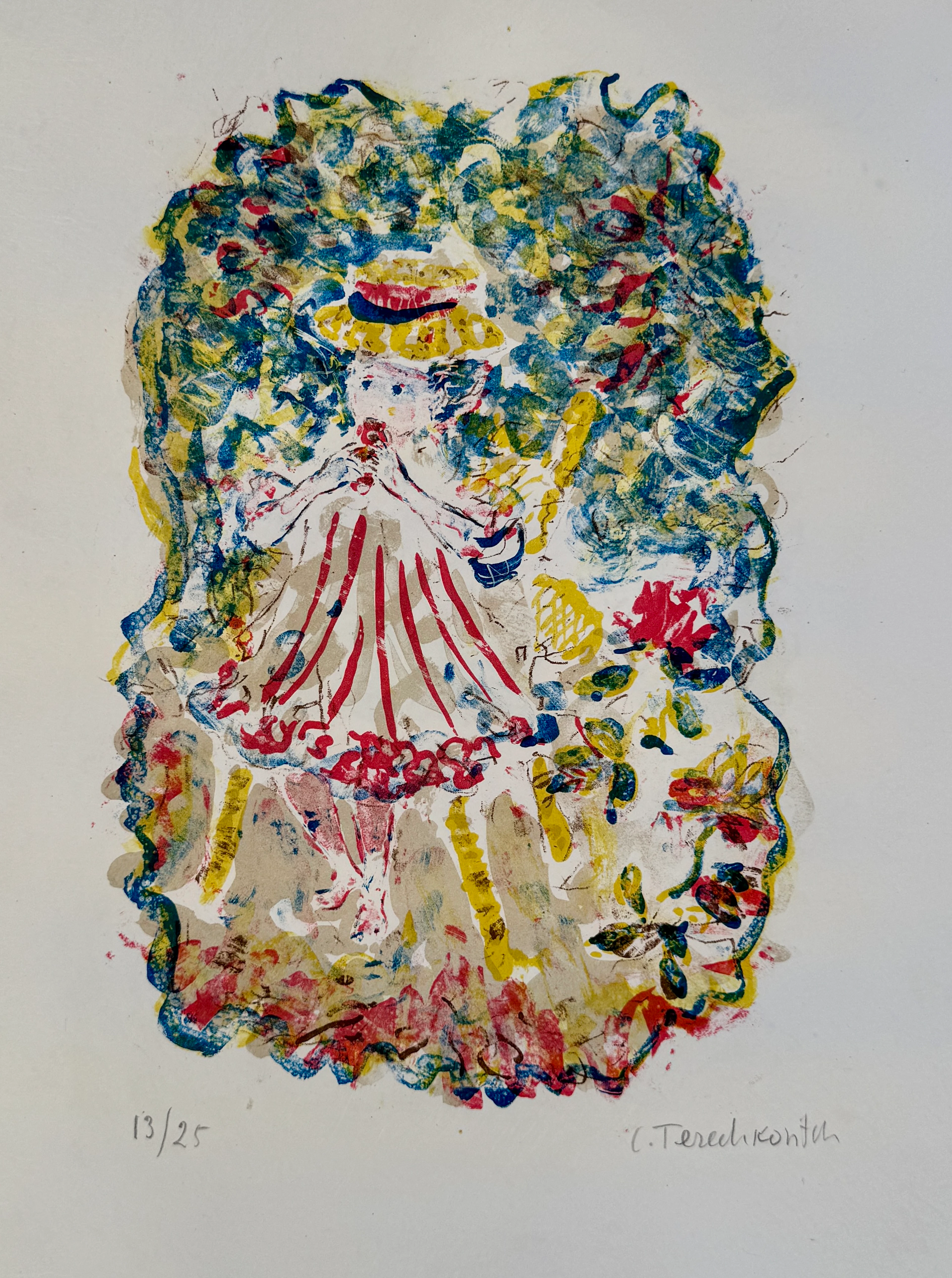 Constantin Terechkovitch - Portait d’une jeune fille - Lithographie
